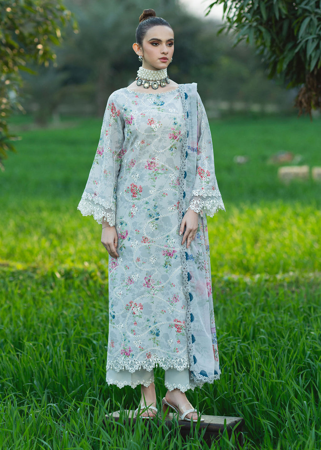 Sardinia | Printkari Lawn Edit 25 |  Silver Bush