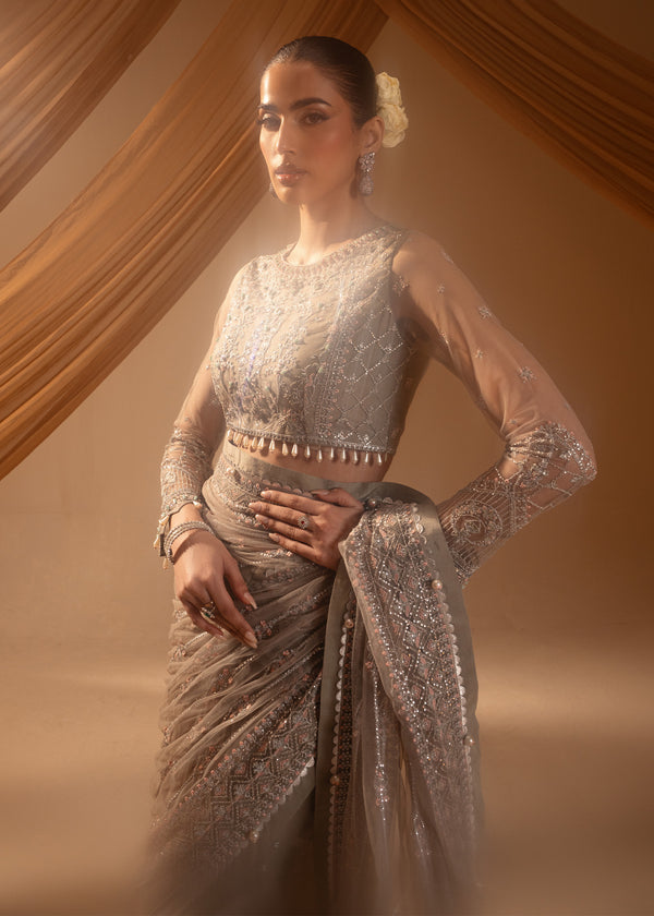 Paras by Pasha | Noor -e- Jahan Saree Collection | Abr-e-Shaam