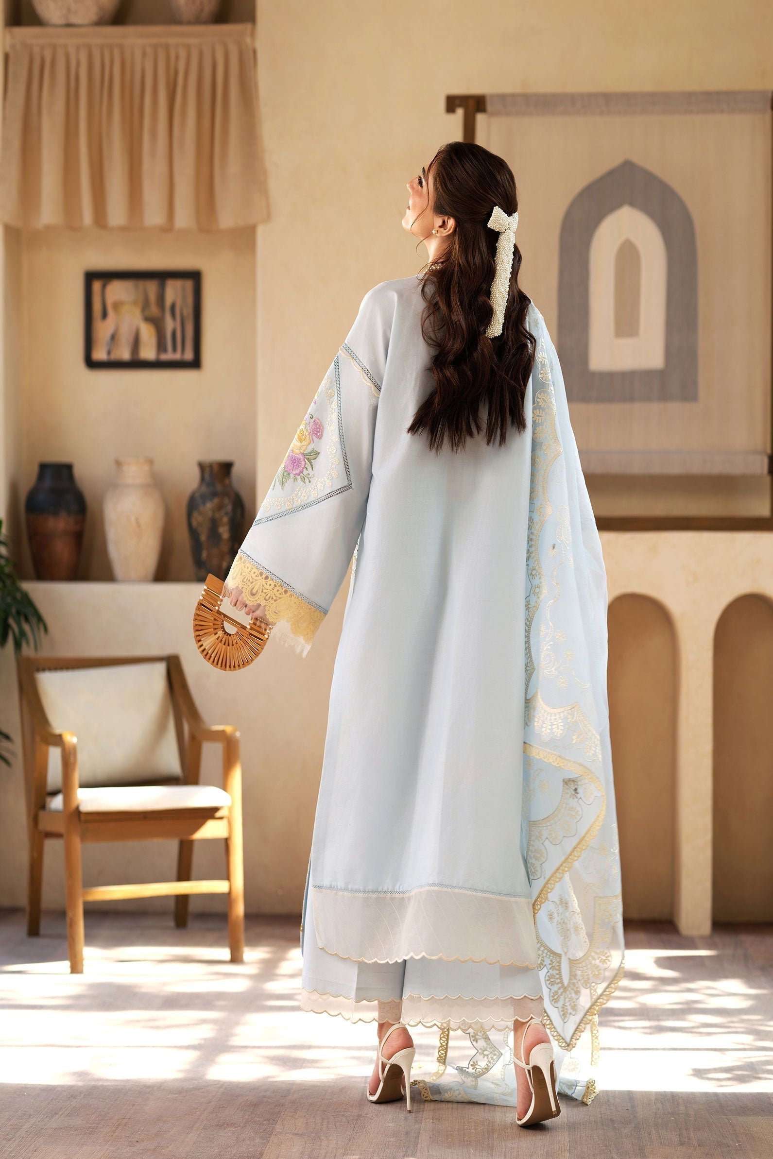 Maryam Hussain | Luxury Lawn 25 | Ocean - Riwayat-e-Khas