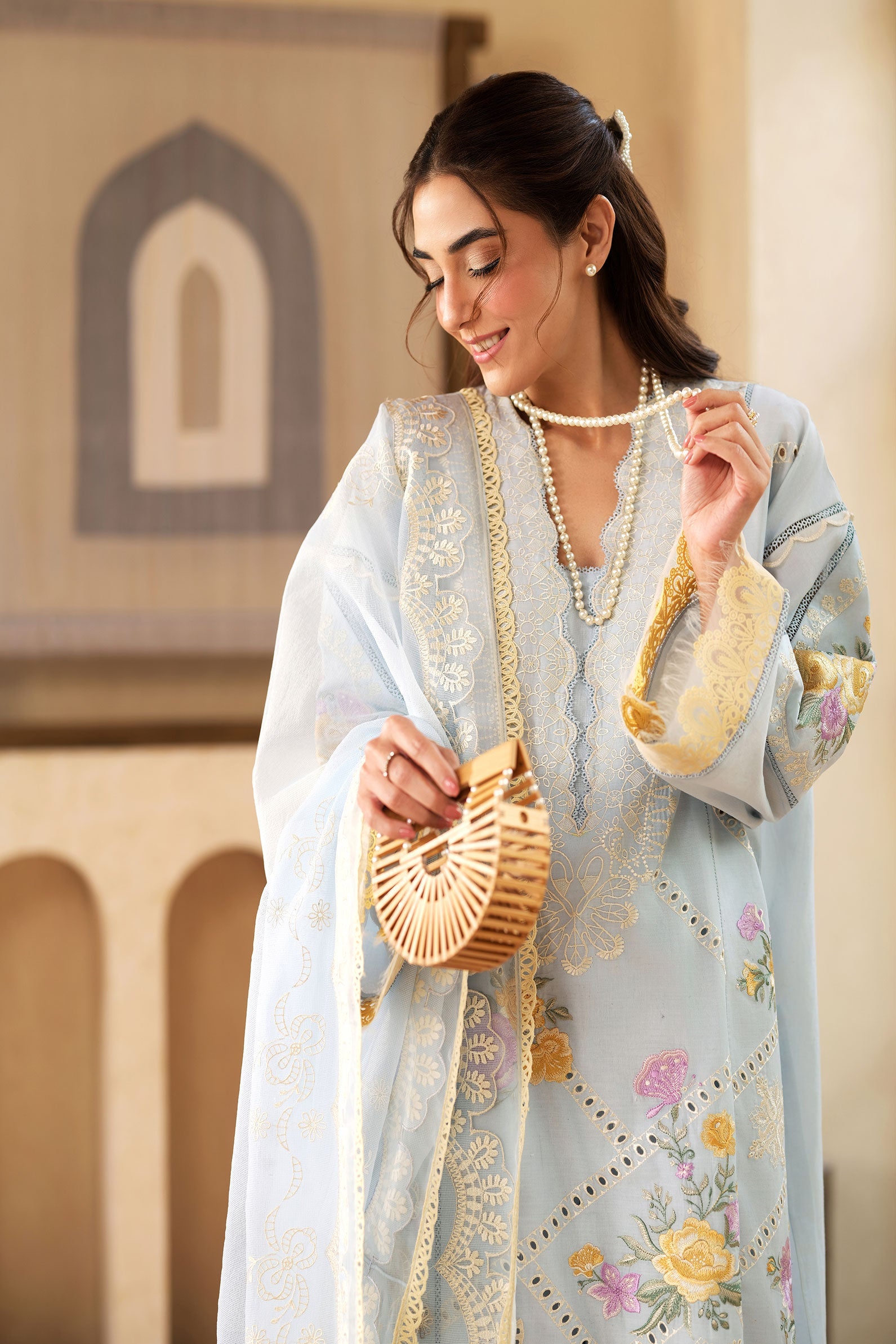Maryam Hussain | Luxury Lawn 25 | Ocean - Riwayat-e-Khas