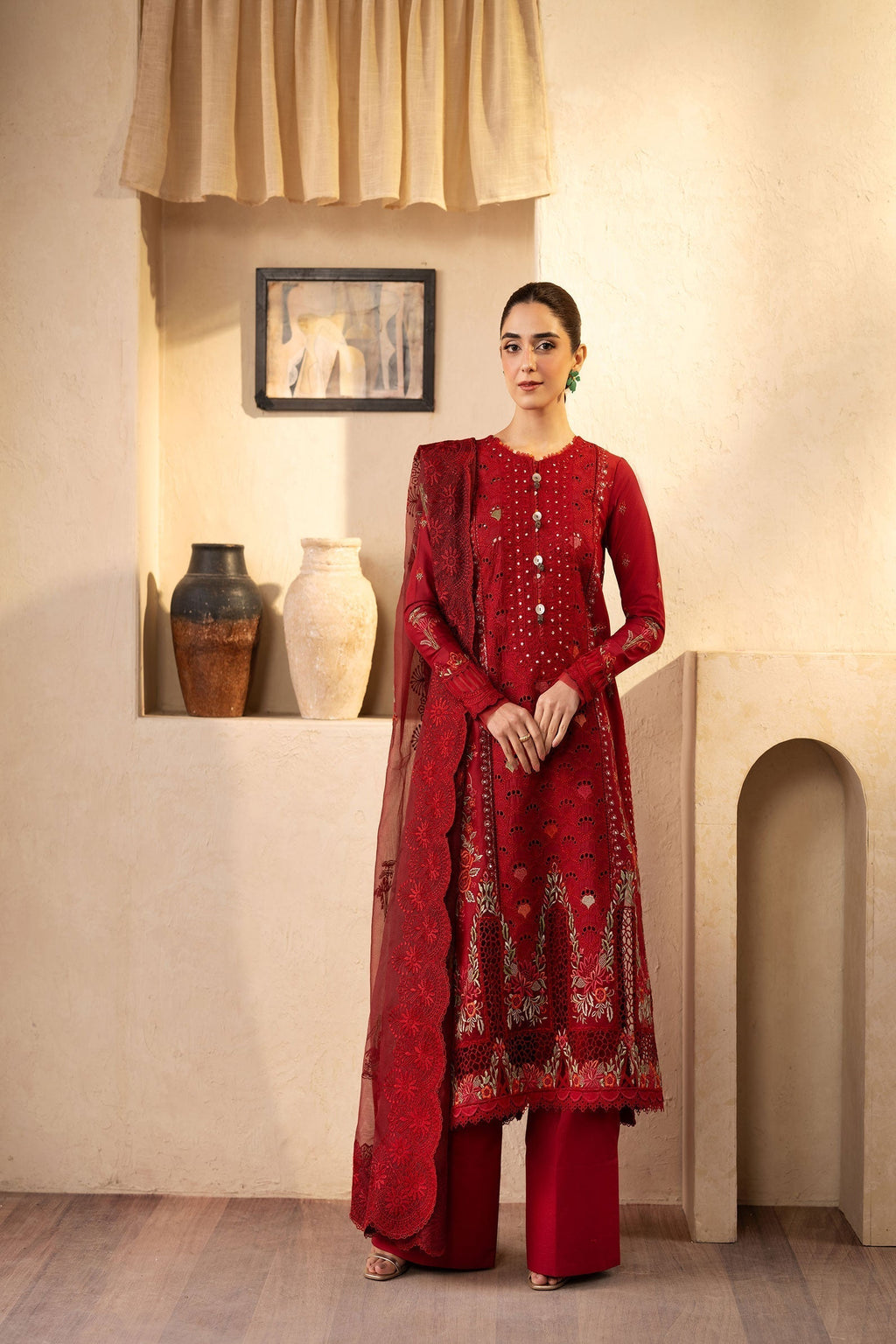 Maryam Hussain | Luxury Lawn 25 | Berry - Riwayat-e-Khas