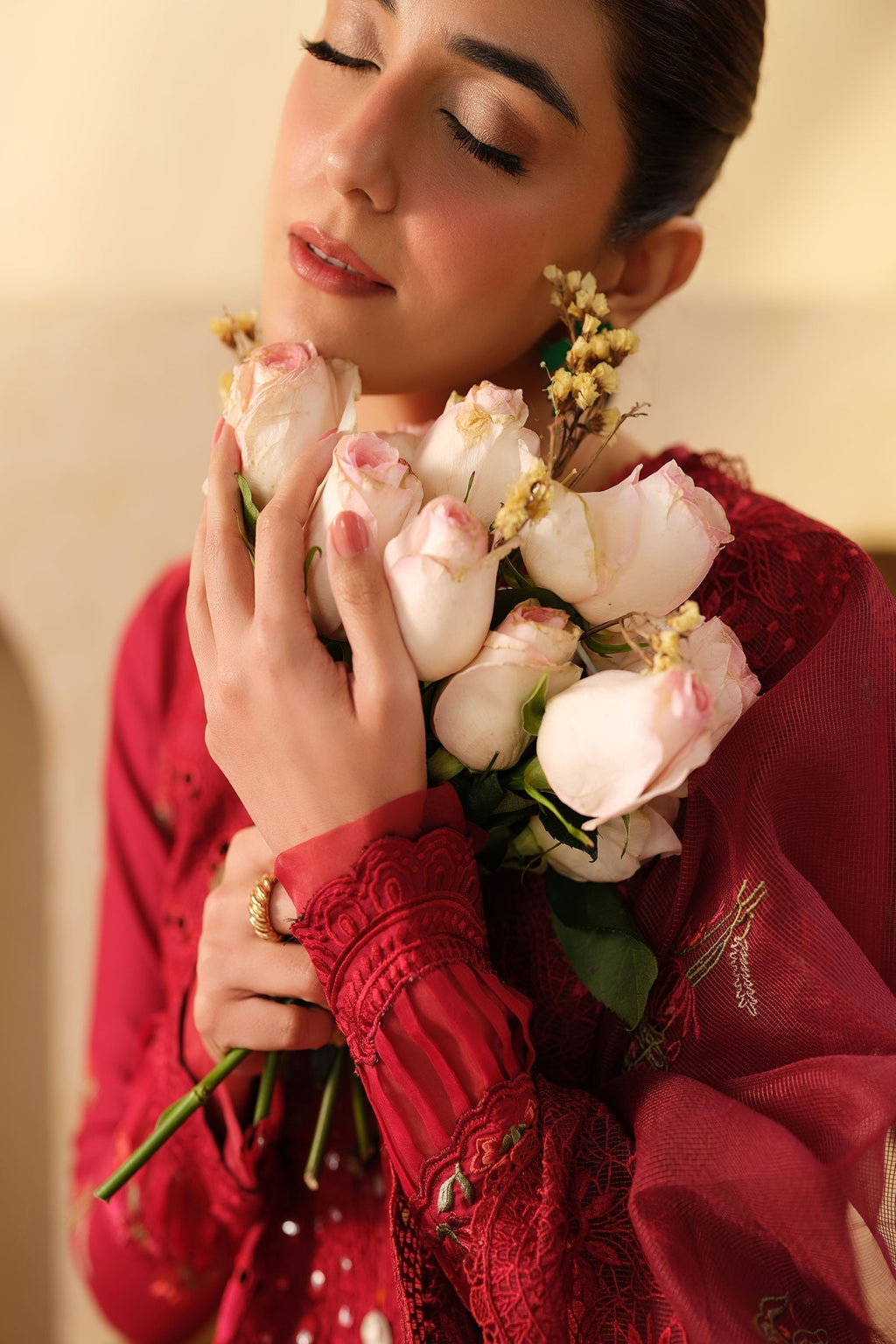 Maryam Hussain | Luxury Lawn 25 | Berry - Riwayat-e-Khas