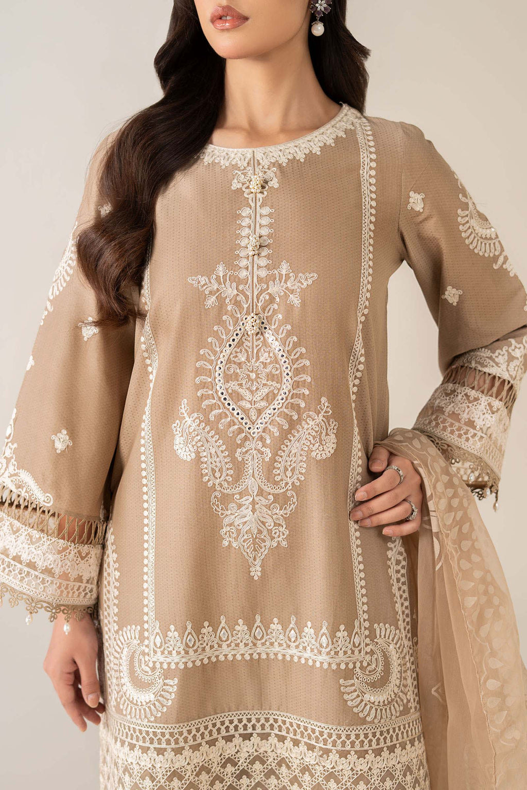 Maria B | Luxury Winter Pret 25 | DW-EA23-26R1-Coffee