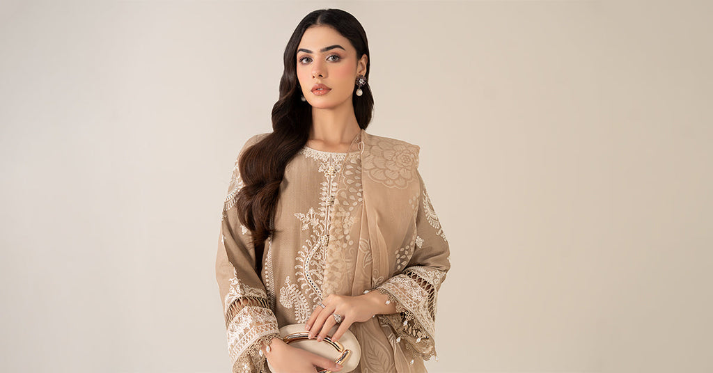 Maria B | Luxury Winter Pret 25 | DW-EA23-26R1-Coffee