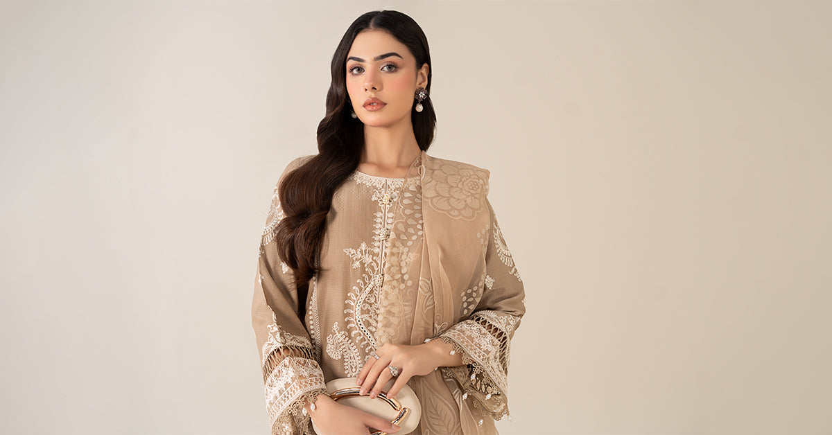 Maria B | Luxury Winter Pret 25 | DW-EA23-26R1-Coffee