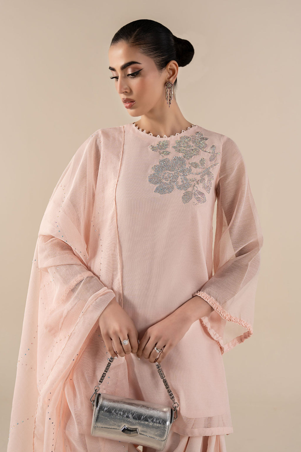 Maria B | Eid Collection 26 | 3 Piece Embellished Cotton Net Suit