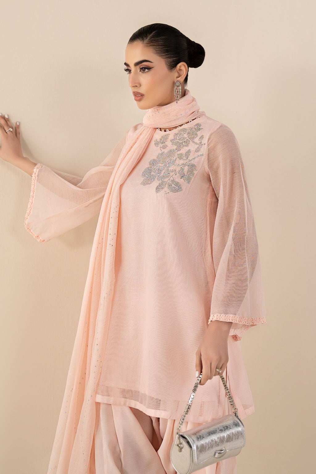 Maria B | Eid Collection 26 | 3 Piece Embellished Cotton Net Suit
