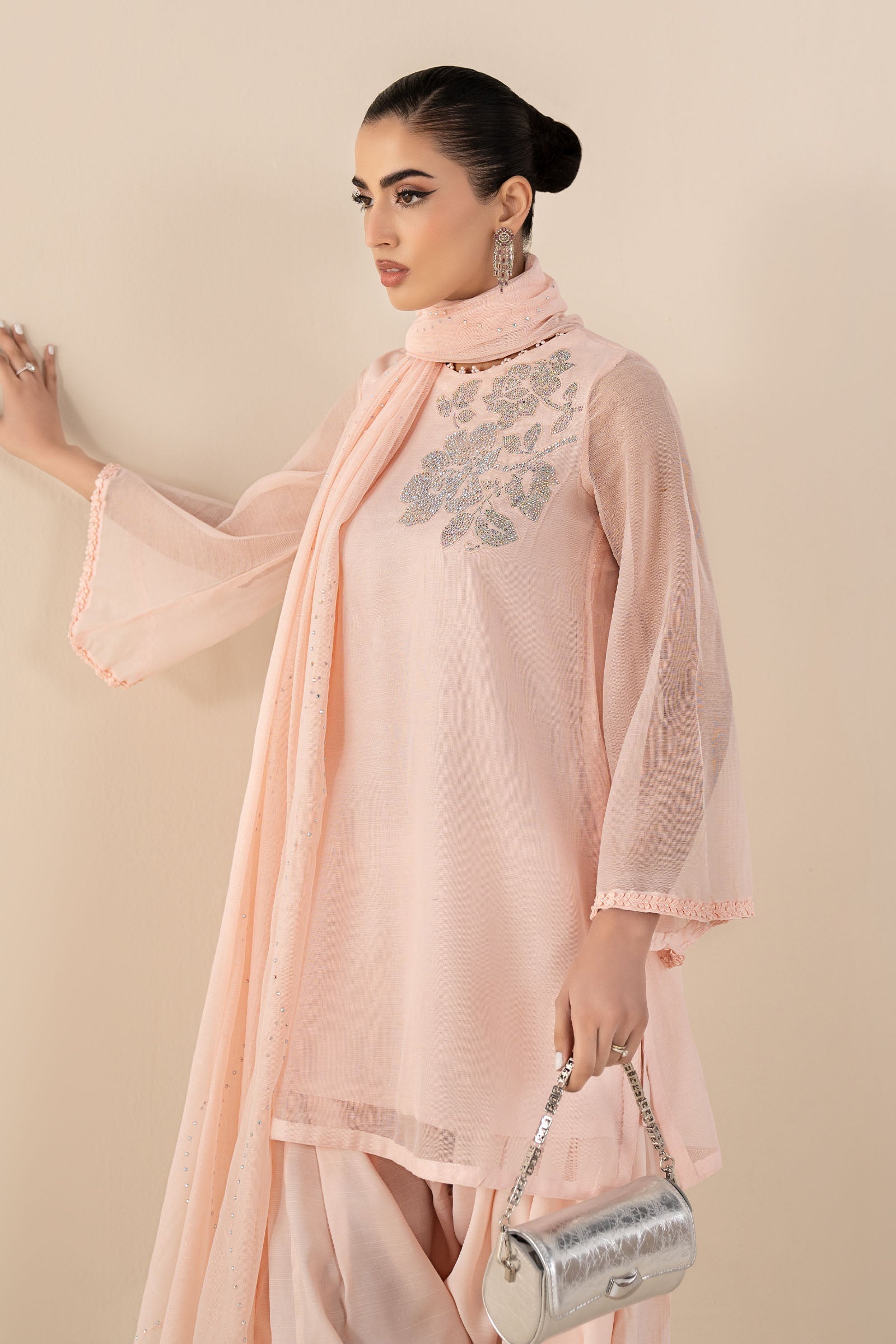 Maria B | Eid Collection 26 | 3 Piece Embellished Cotton Net Suit