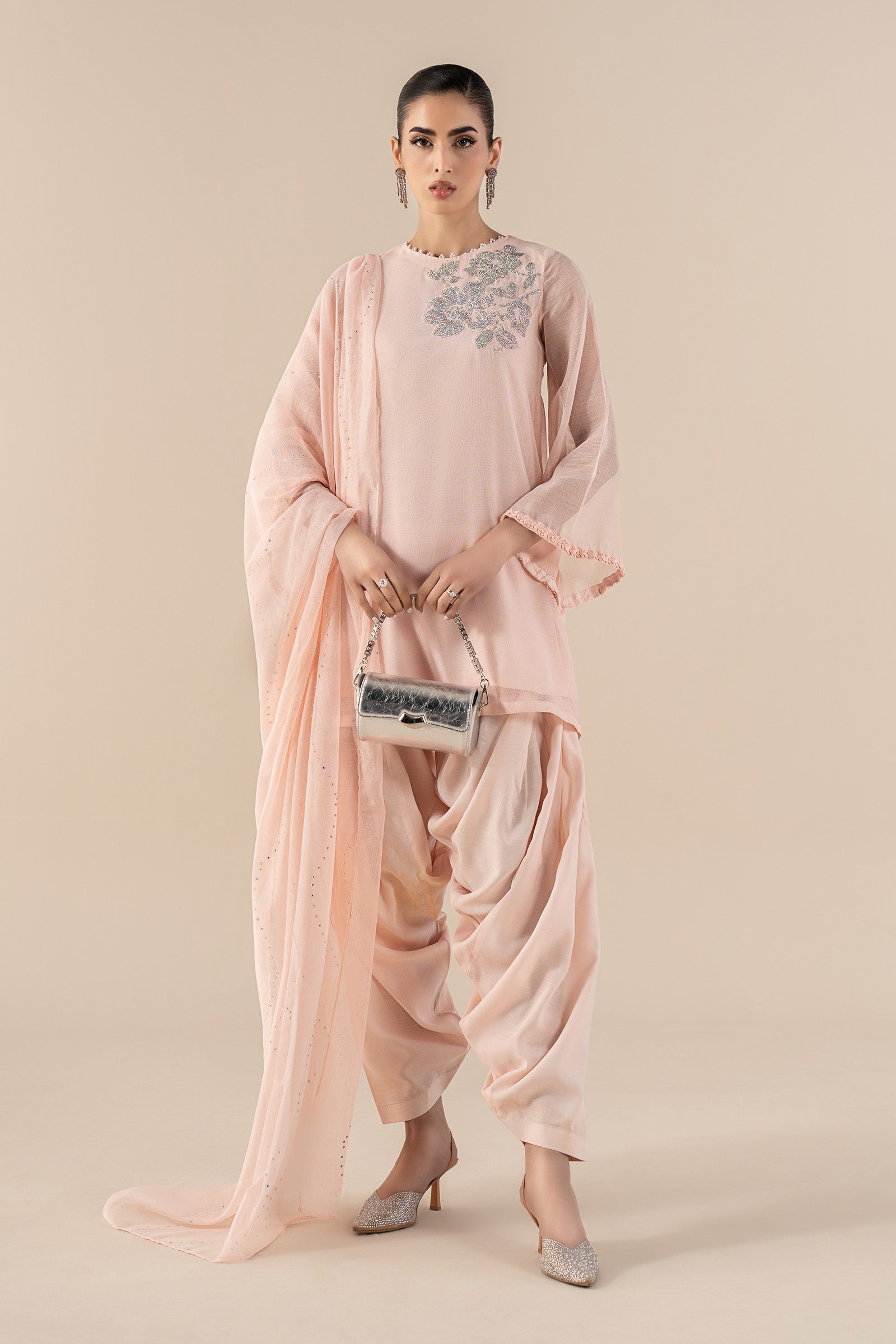 Maria B | Eid Collection 26 | 3 Piece Embellished Cotton Net Suit