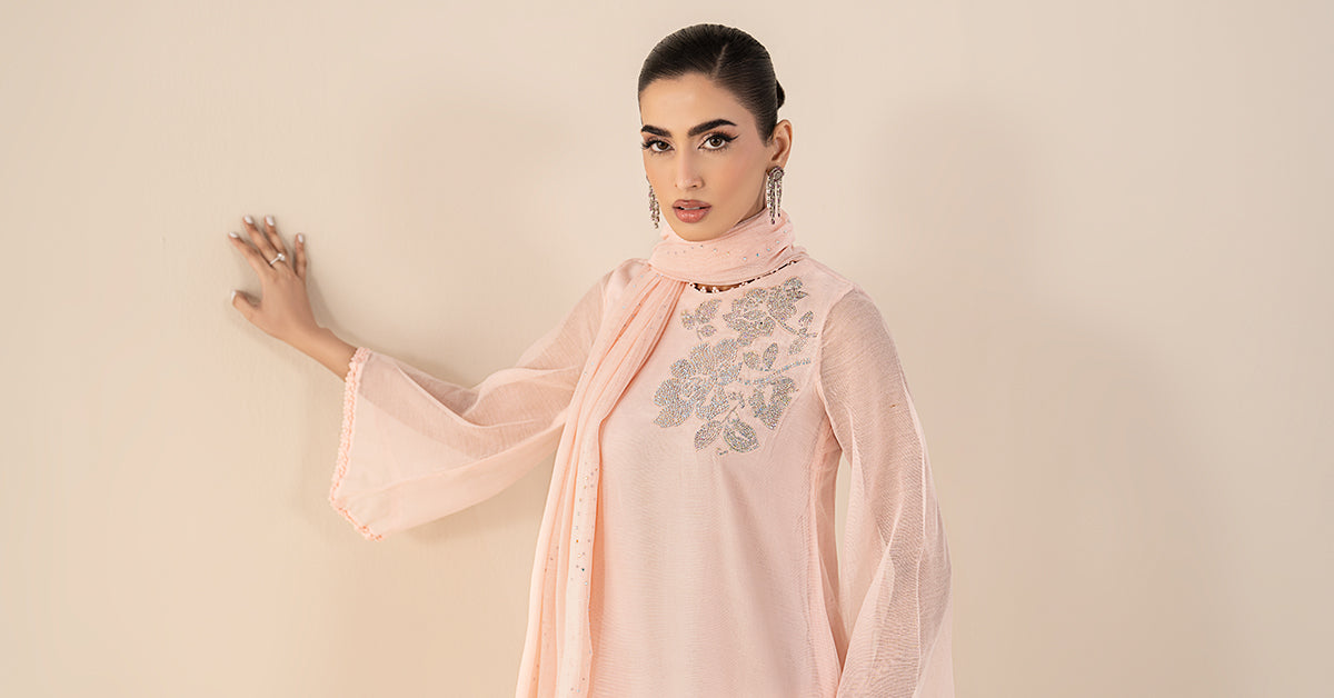 Maria B | Eid Collection 26 | 3 Piece Embellished Cotton Net Suit