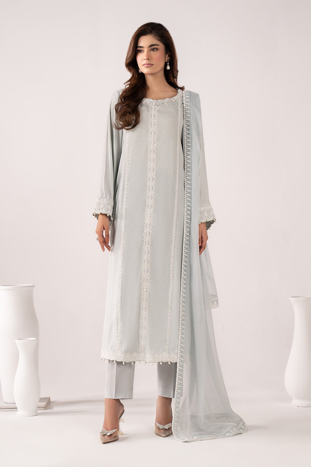 Maria B | Eid Collection 26 | 3 Piece Embroidered Raw Silk Suit