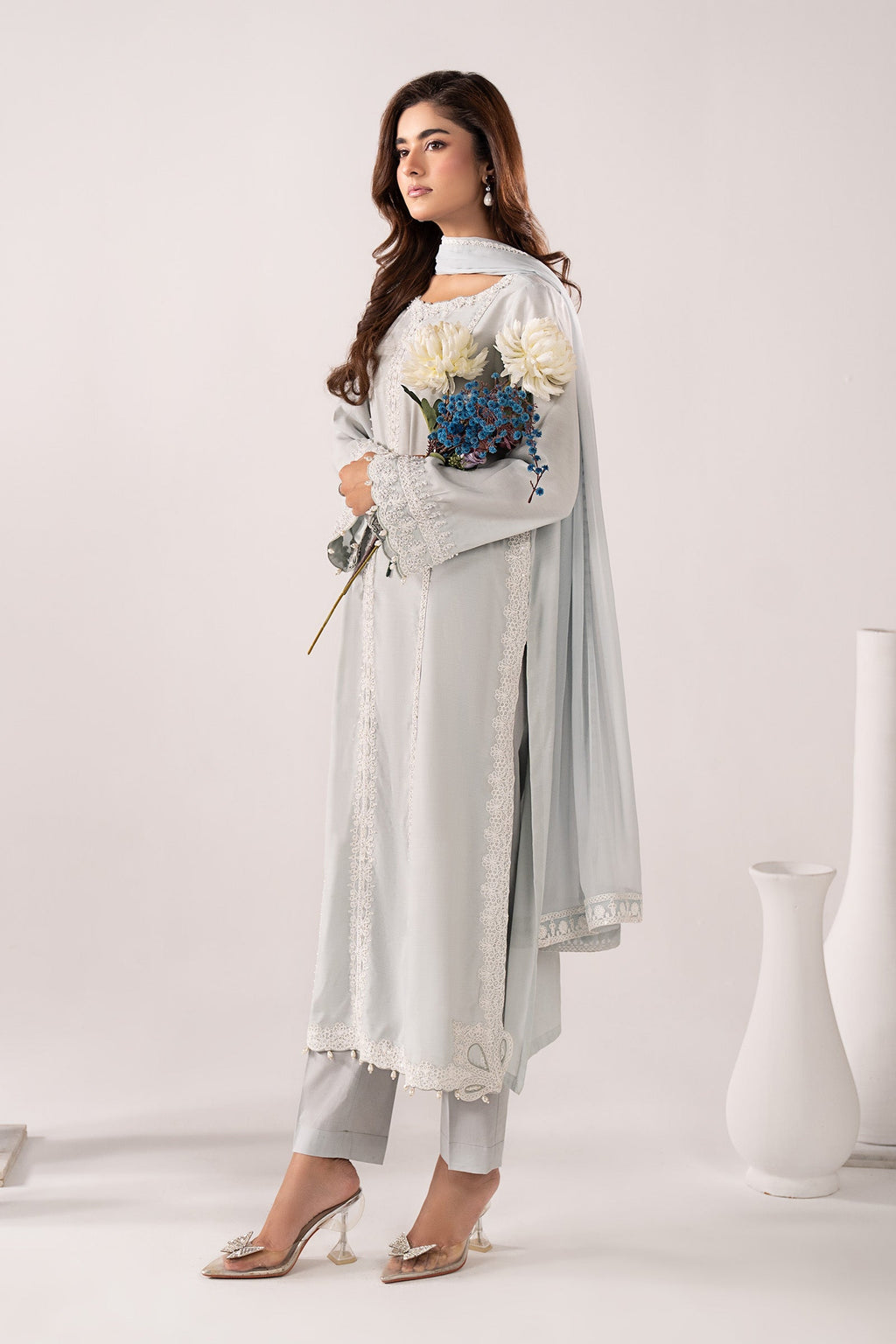 Maria B | Eid Collection 26 | 3 Piece Embroidered Raw Silk Suit