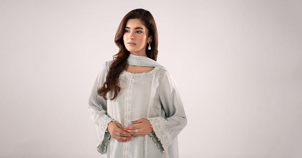 Maria B | Eid Collection 26 | 3 Piece Embroidered Raw Silk Suit
