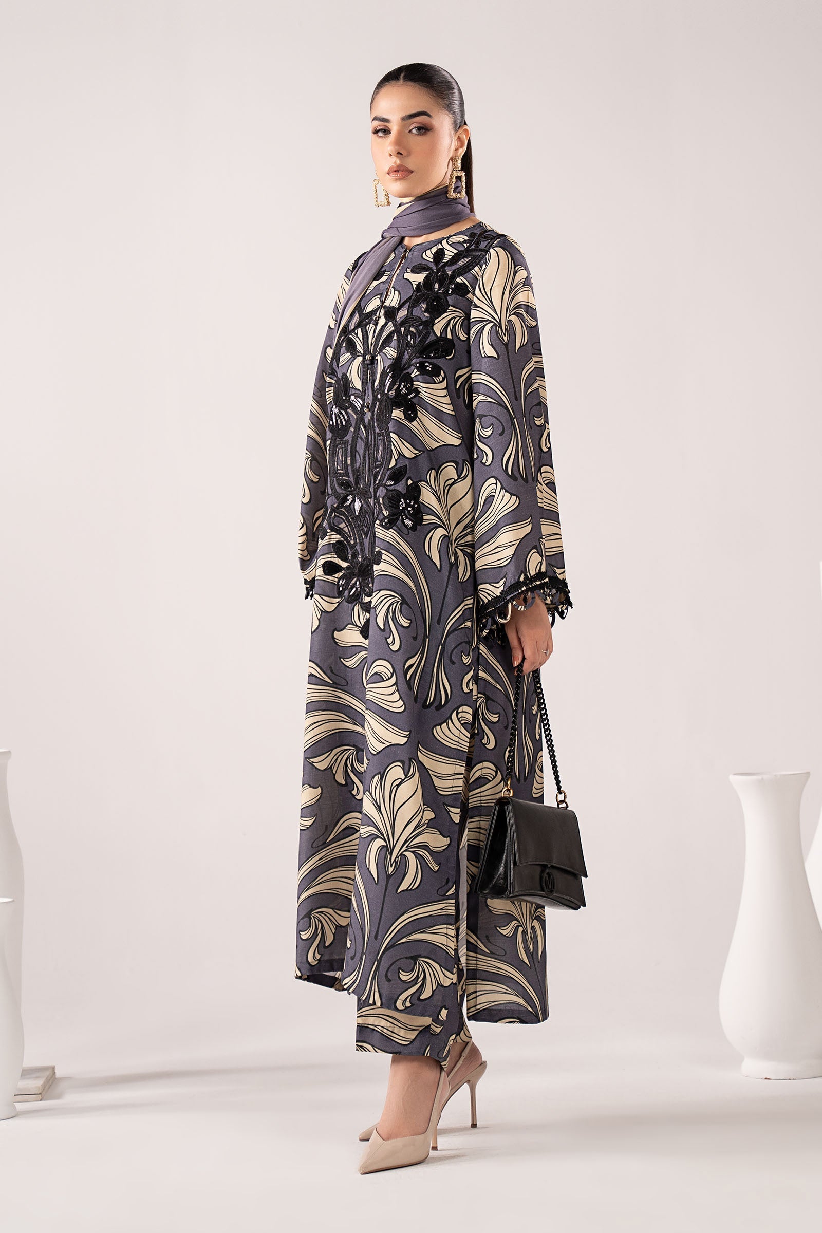 Maria B | Eid Collection 26 | 3 Piece Embroidered Raw Silk Suit