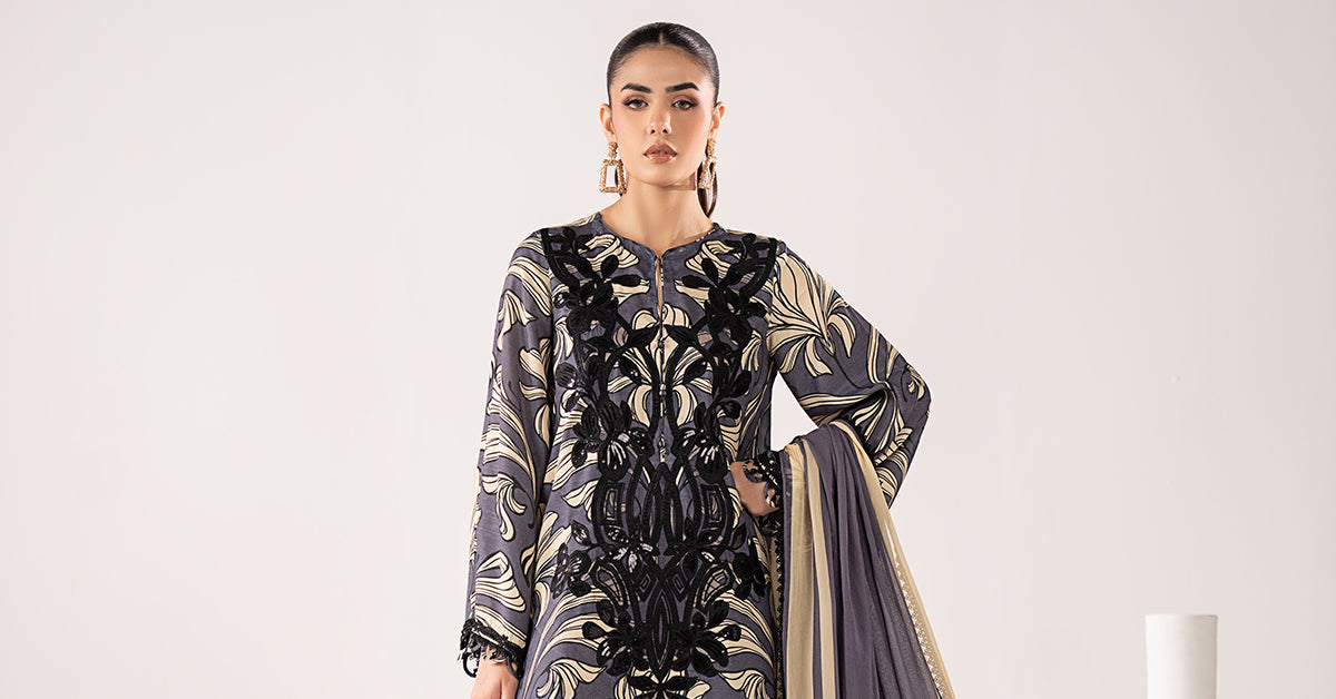 Maria B | Eid Collection 26 | 3 Piece Embroidered Raw Silk Suit