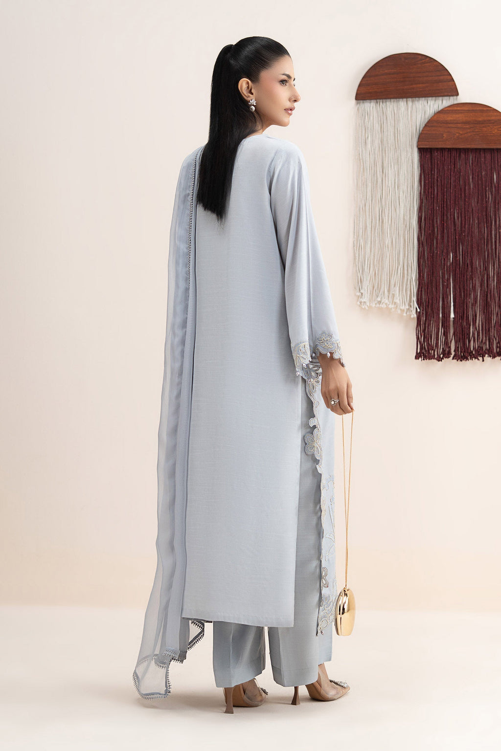 Maria B | Eid Collection 26 | 3 Piece Embroidered Raw Silk Suit