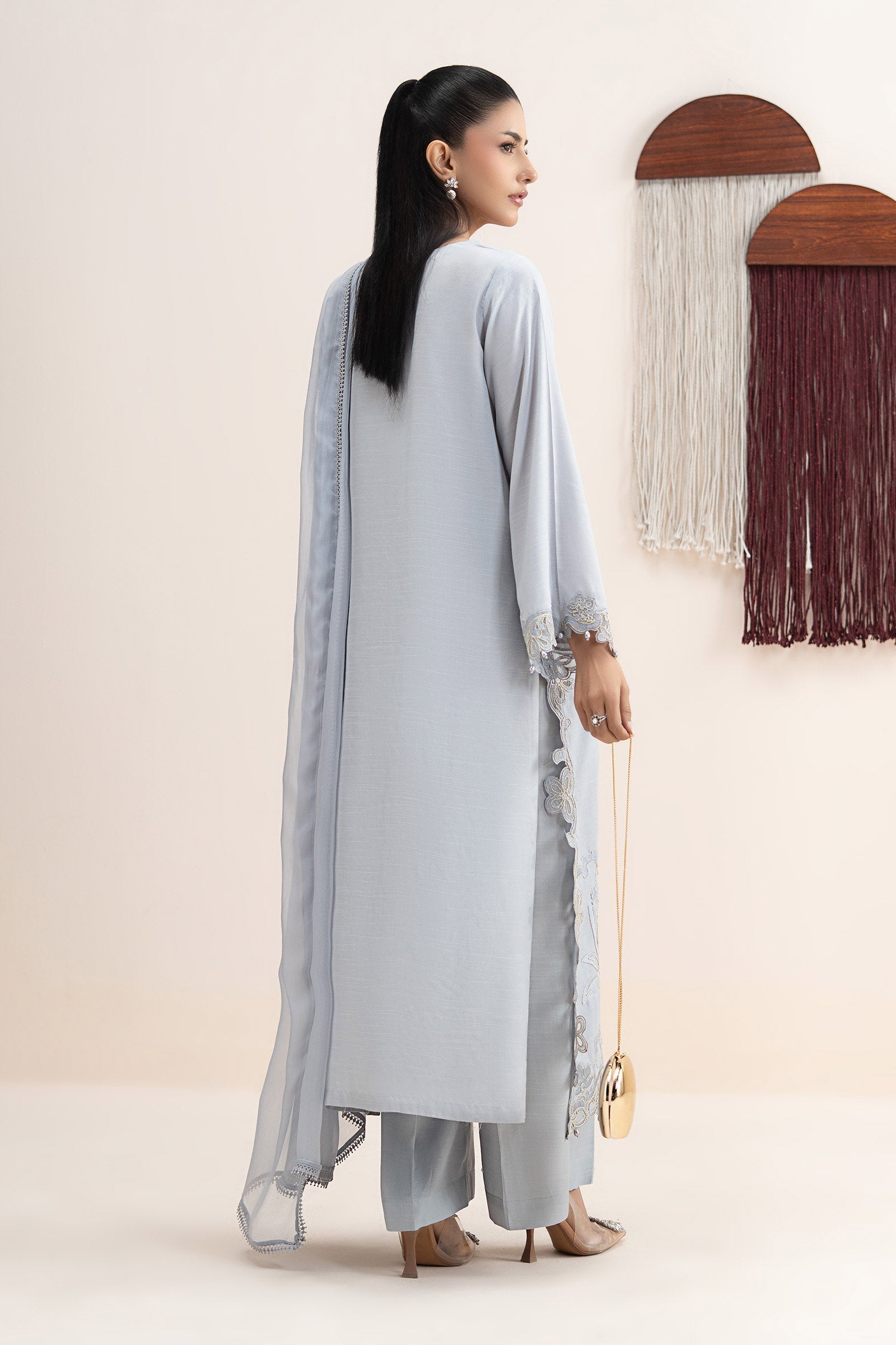 Maria B | Eid Collection 26 | 3 Piece Embroidered Raw Silk Suit
