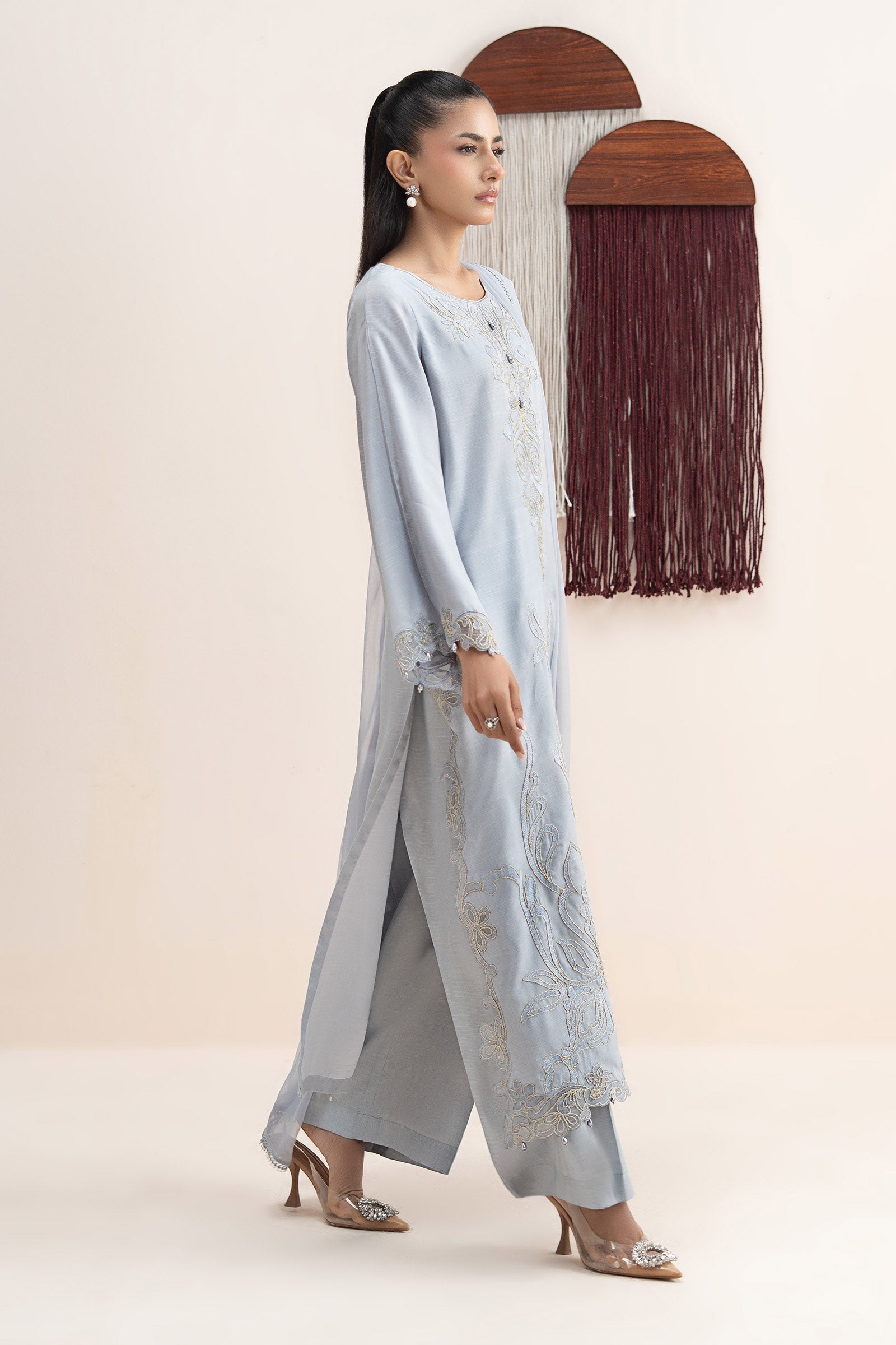 Maria B | Eid Collection 26 | 3 Piece Embroidered Raw Silk Suit