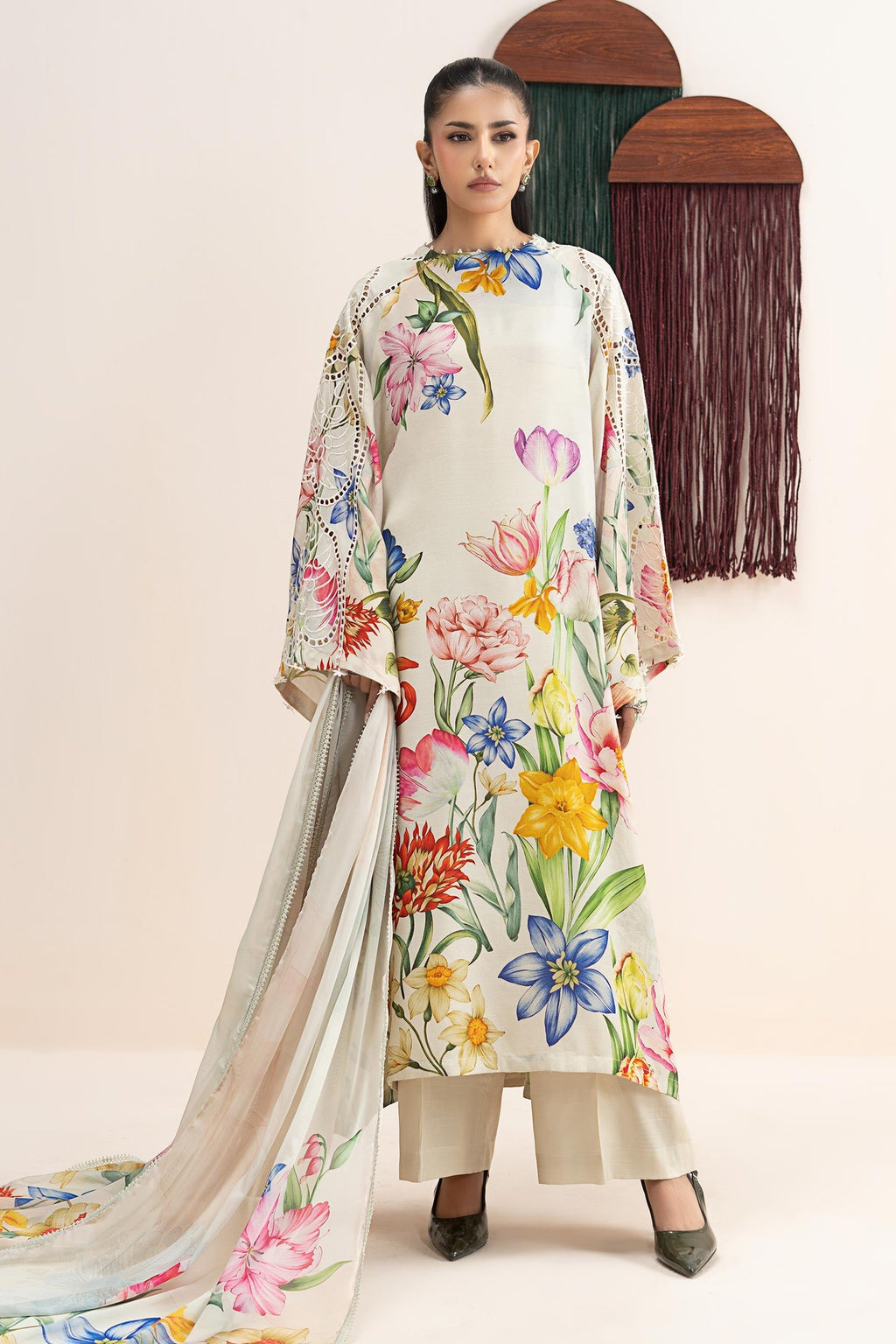 Maria B | Eid Collection 26 | 3 Piece Embroidered Raw Silk Suit