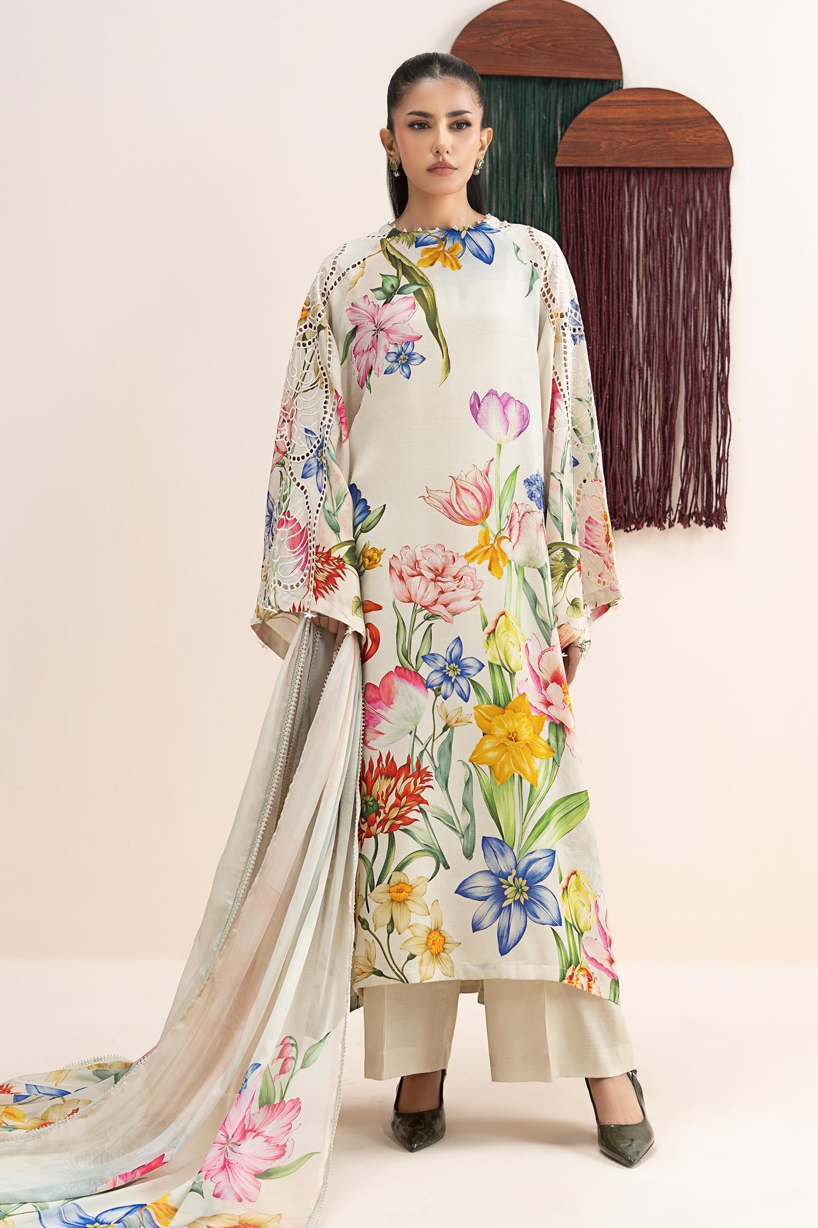 Maria B | Eid Collection 26 | 3 Piece Embroidered Raw Silk Suit