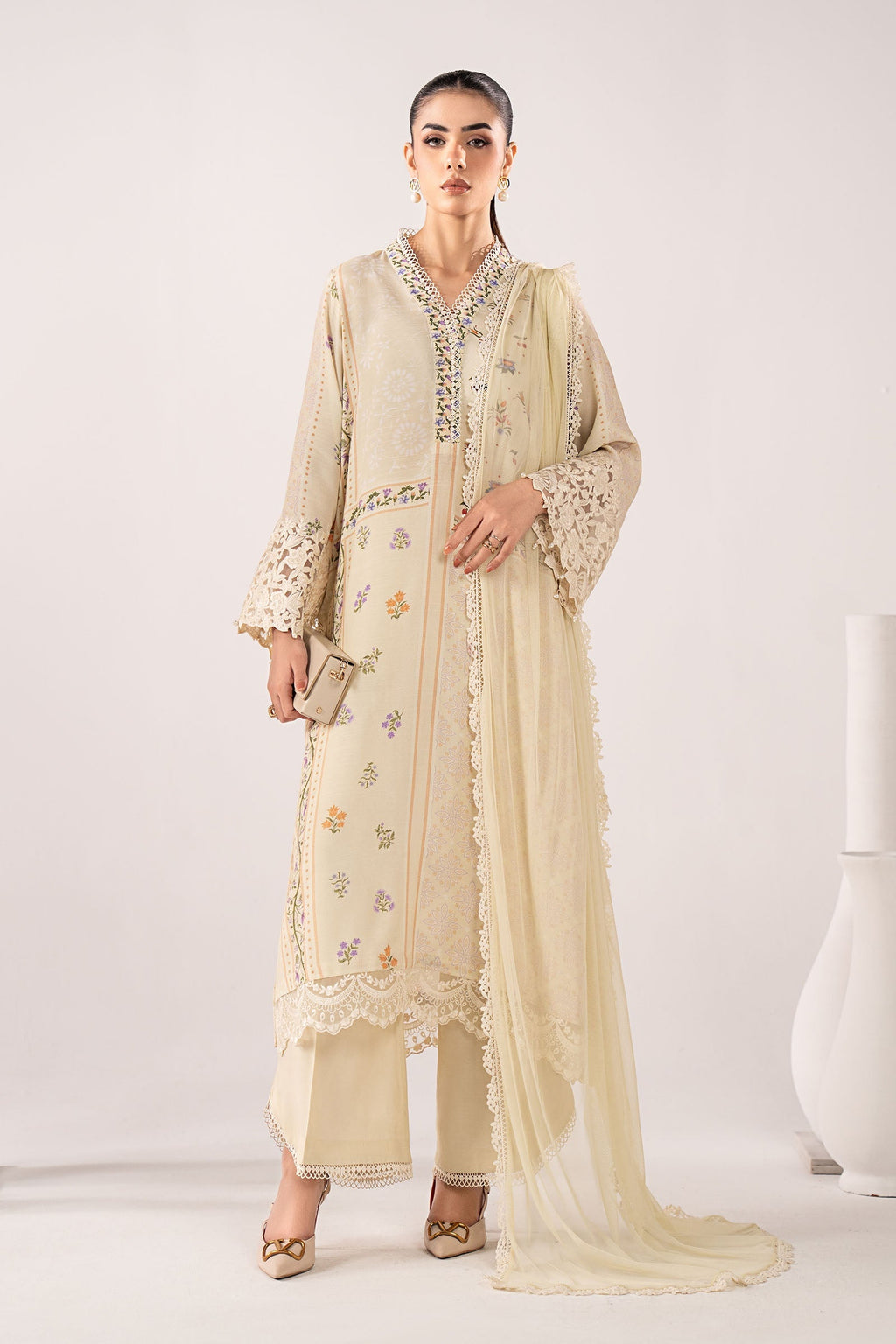 Maria B | Eid Collection 26 | 3 Piece Embroidered Raw Silk Suit