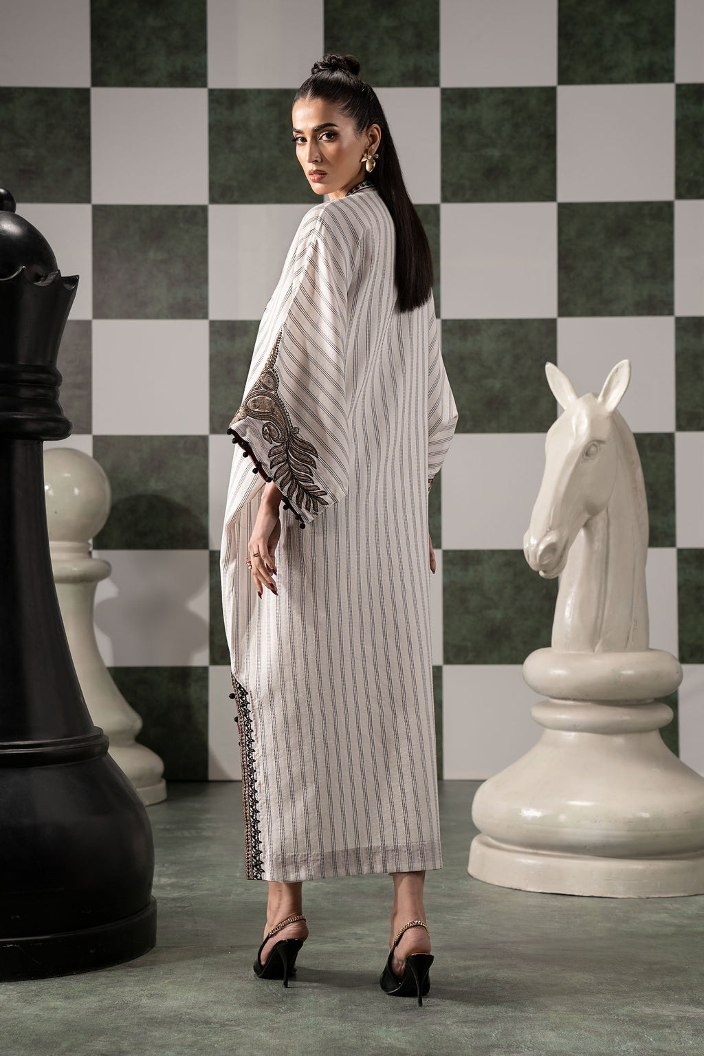 Maria B | Eid Collection 26 | 2 Piece Embroidered Striped Cotton Suit