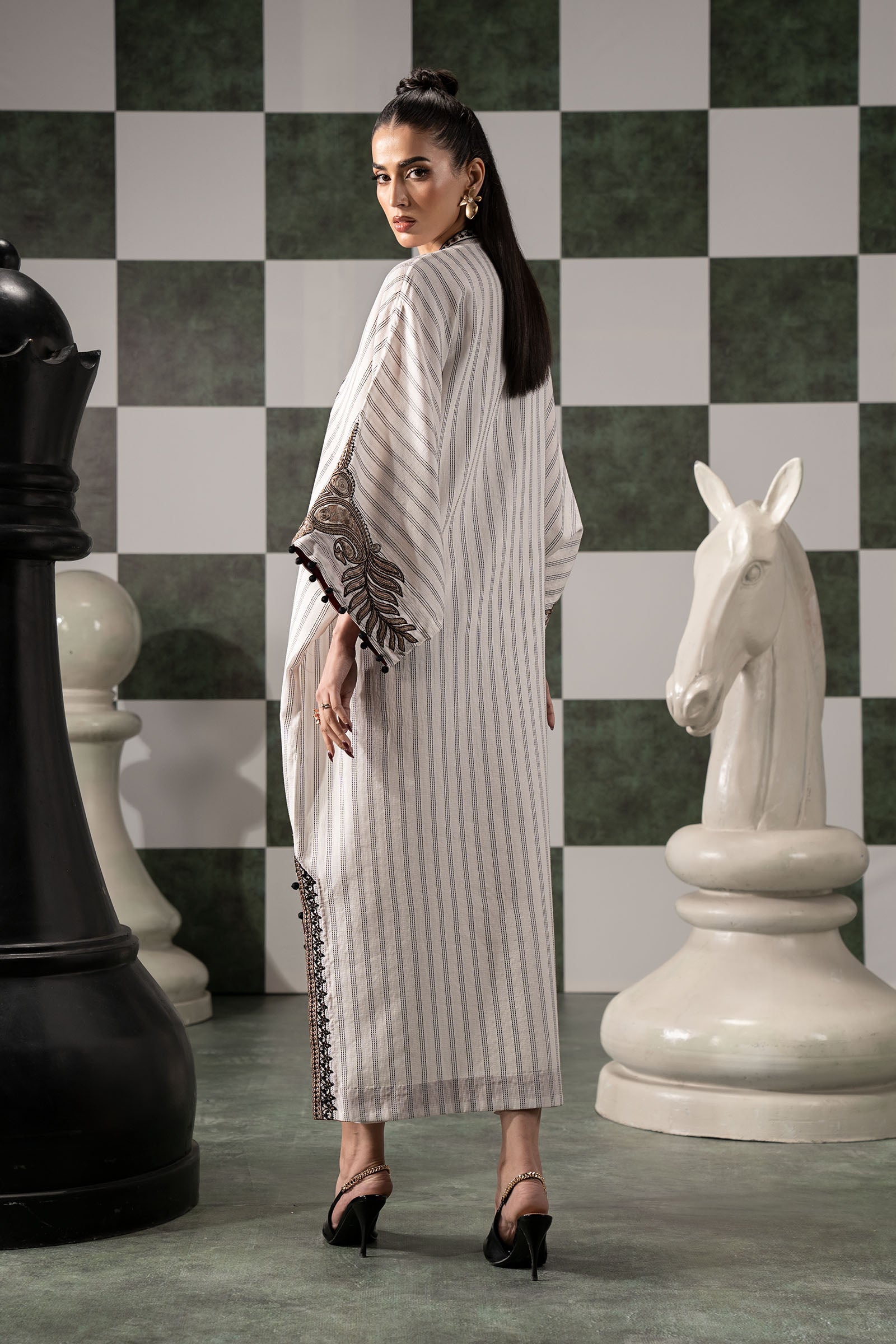 Maria B | Eid Collection 26 | 2 Piece Embroidered Striped Cotton Suit