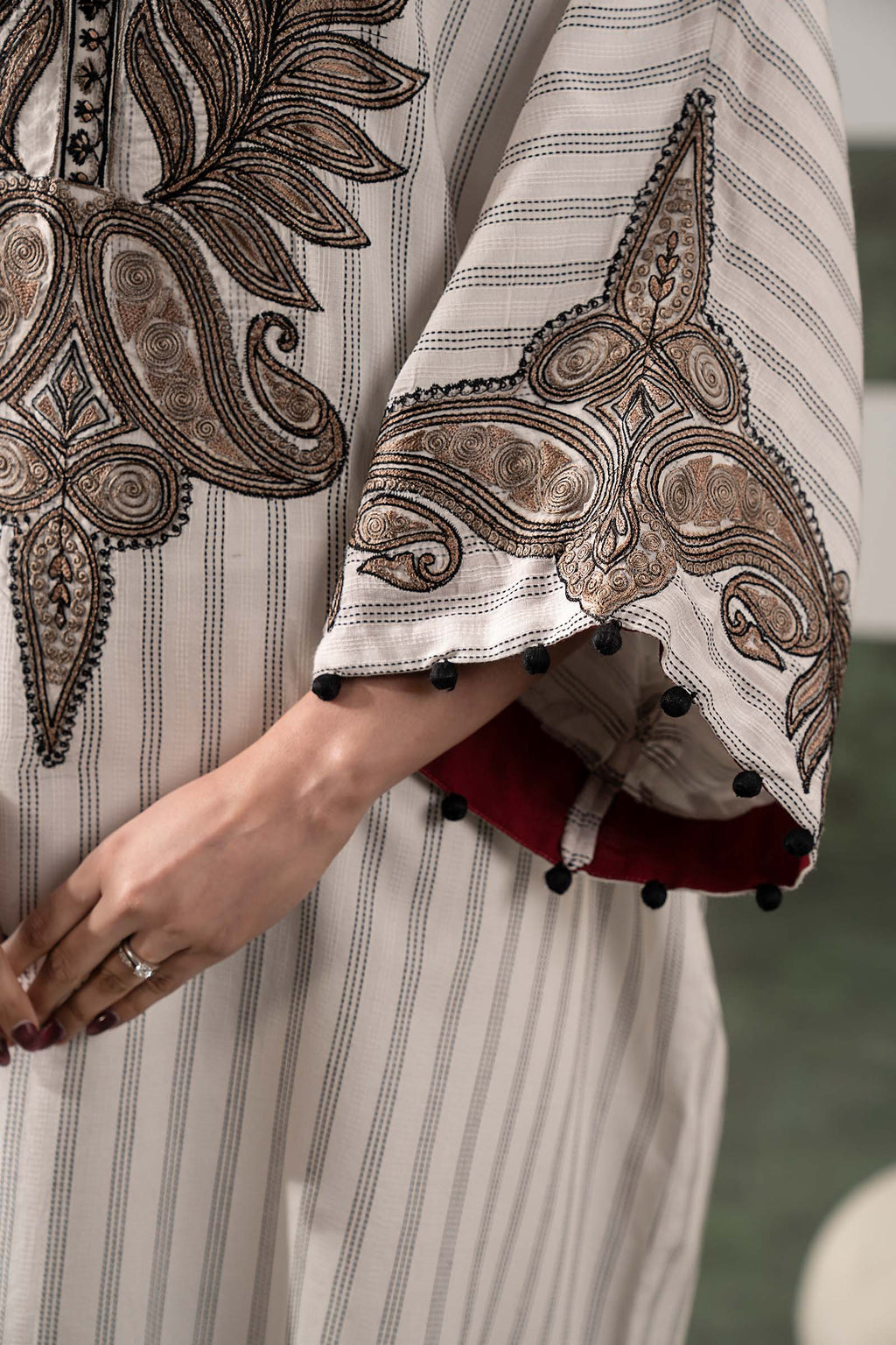 Maria B | Eid Collection 26 | 2 Piece Embroidered Striped Cotton Suit