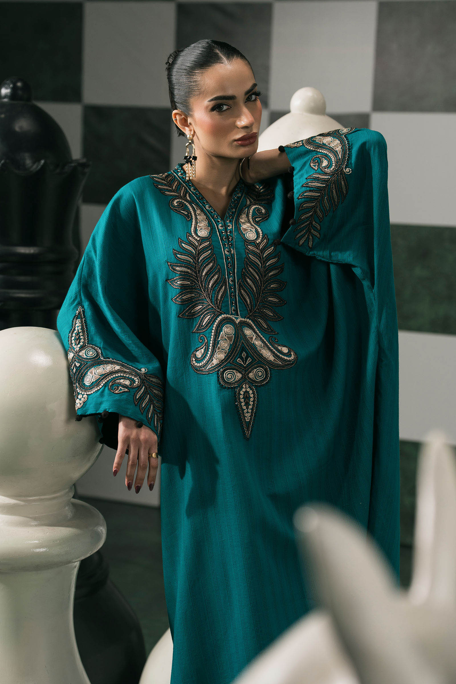 Maria B | Eid Collection 26 | 2 Piece Embroidered Striped Cotton Suit