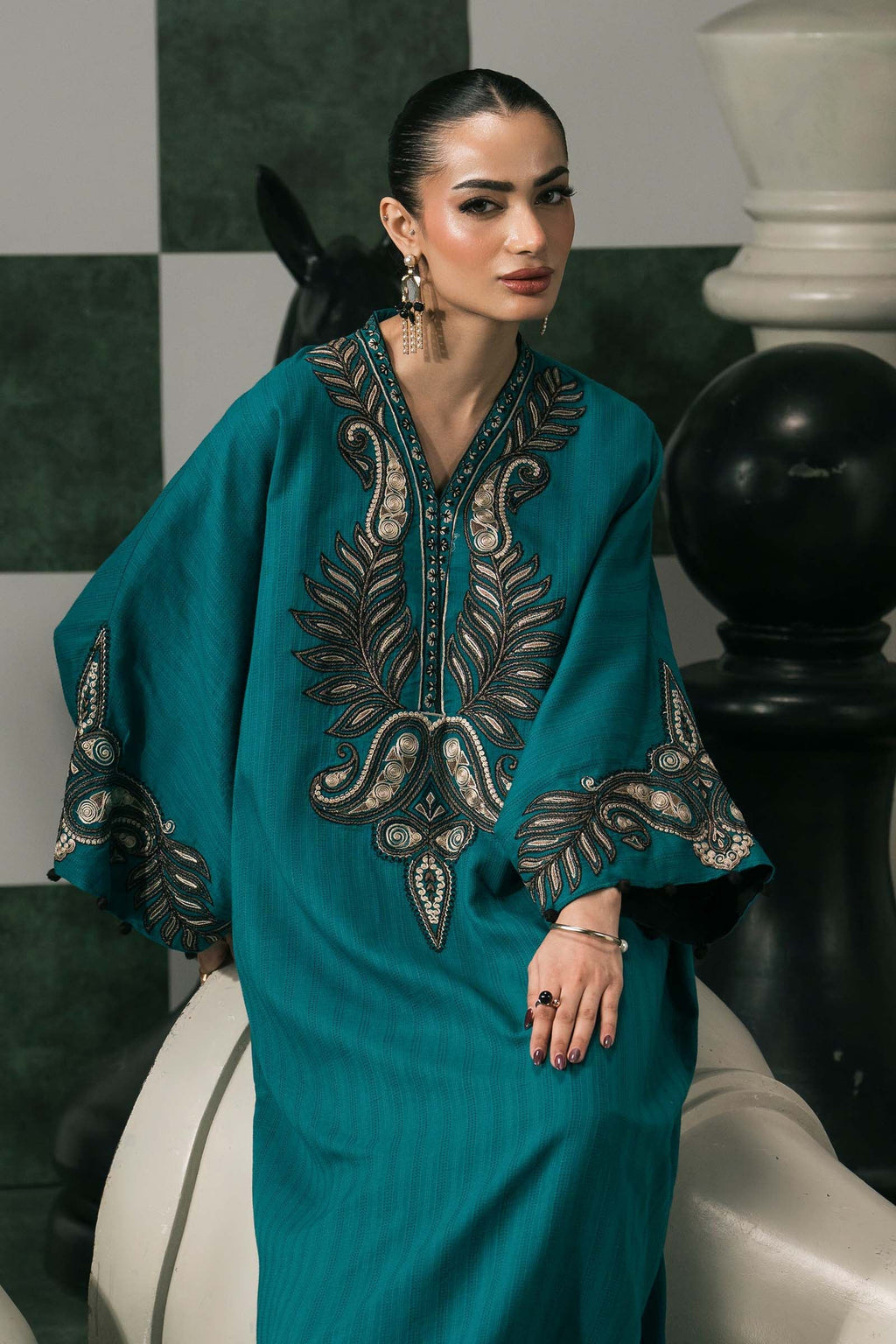Maria B | Eid Collection 26 | 2 Piece Embroidered Striped Cotton Suit