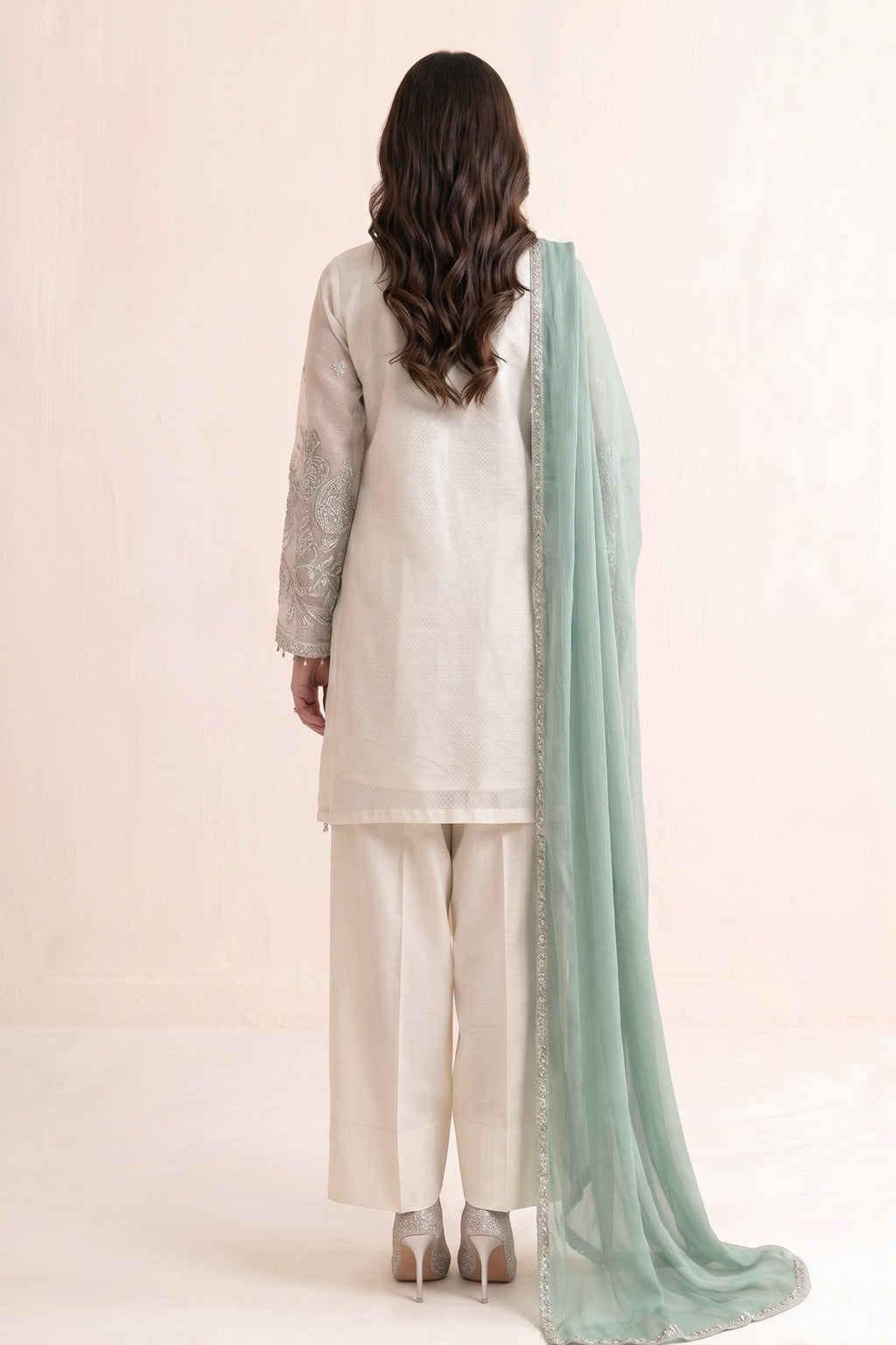 Maria B | Eid Collection 26 | 3 Piece Embroidered Cotton Net Suit