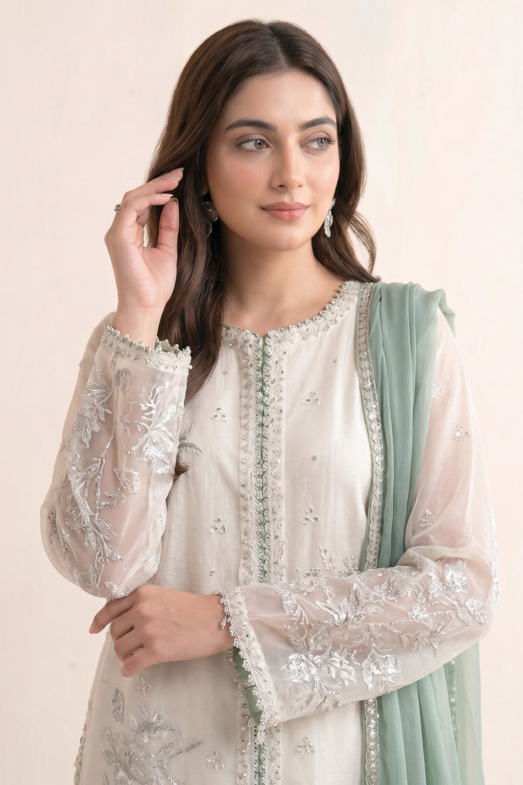 Maria B | Eid Collection 26 | 3 Piece Embroidered Cotton Net Suit