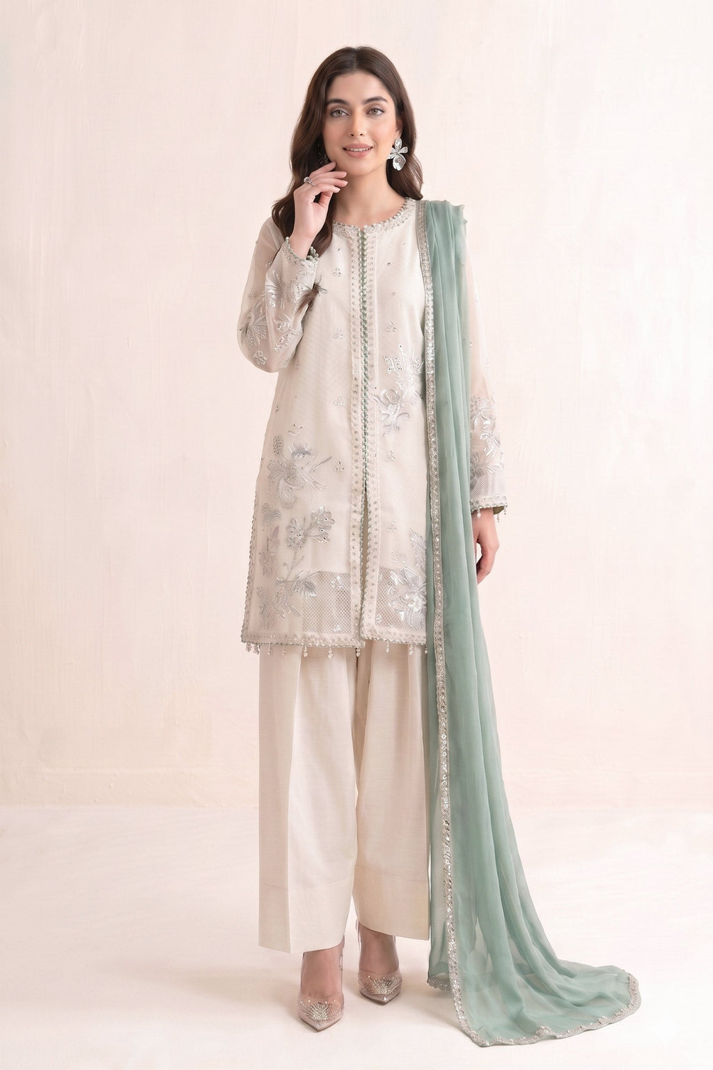 Maria B | Eid Collection 26 | 3 Piece Embroidered Cotton Net Suit