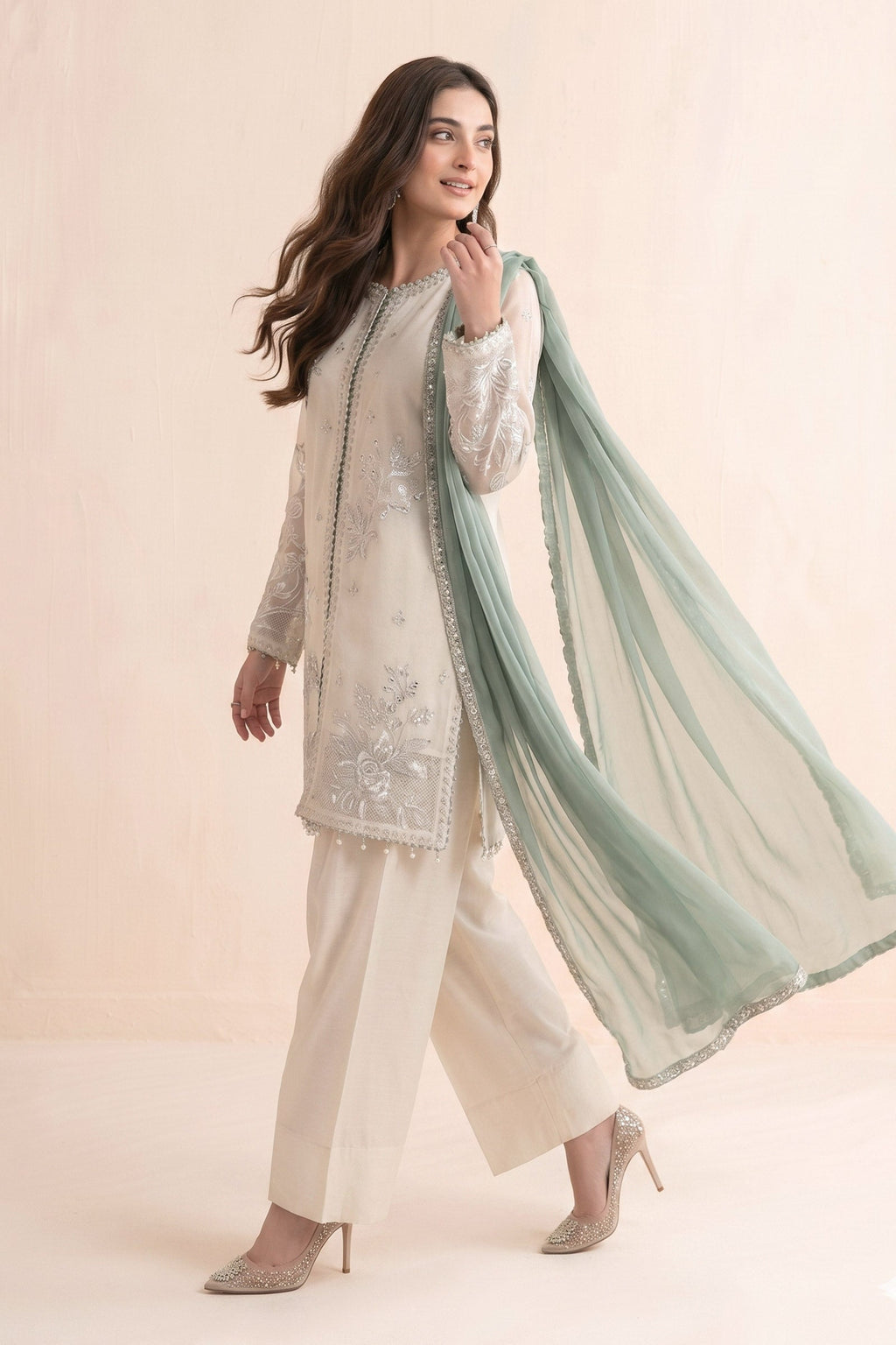 Maria B | Eid Collection 26 | 3 Piece Embroidered Cotton Net Suit