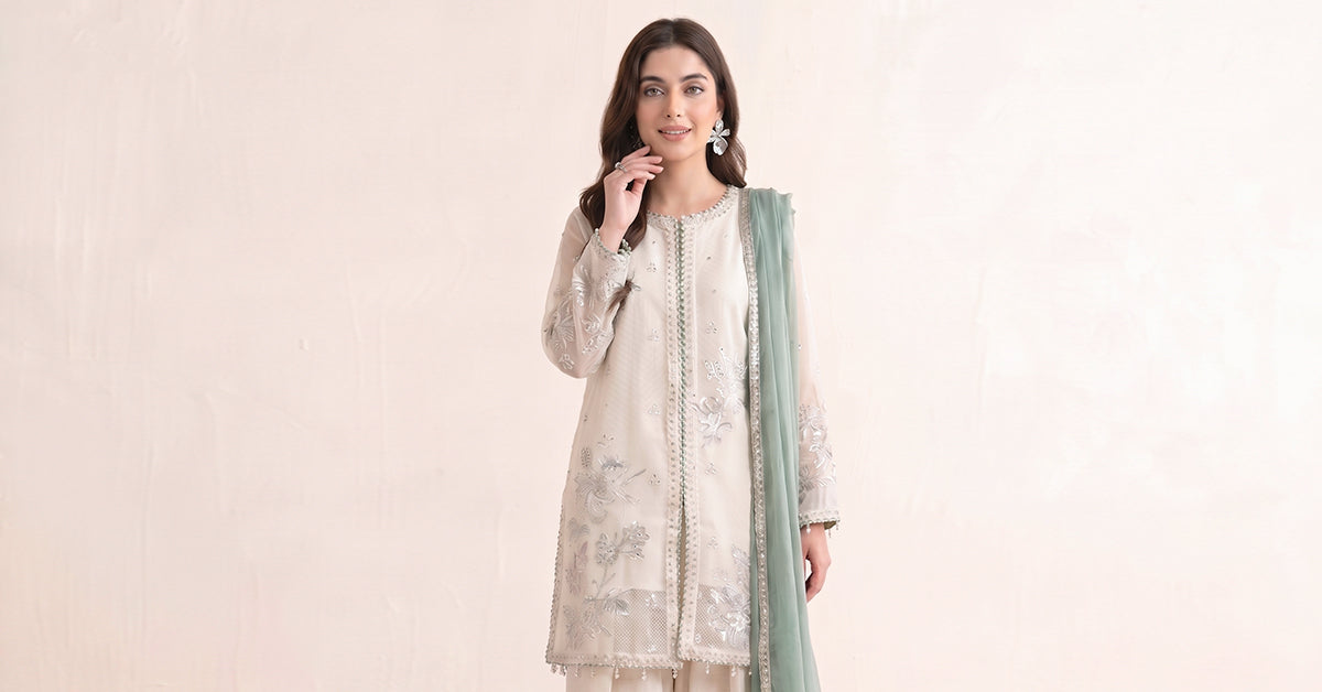 Maria B | Eid Collection 26 | 3 Piece Embroidered Cotton Net Suit
