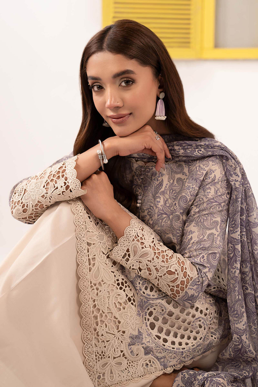 Maria B | Eid Collection 26 | 3 Piece Embroidered Silk Suit
