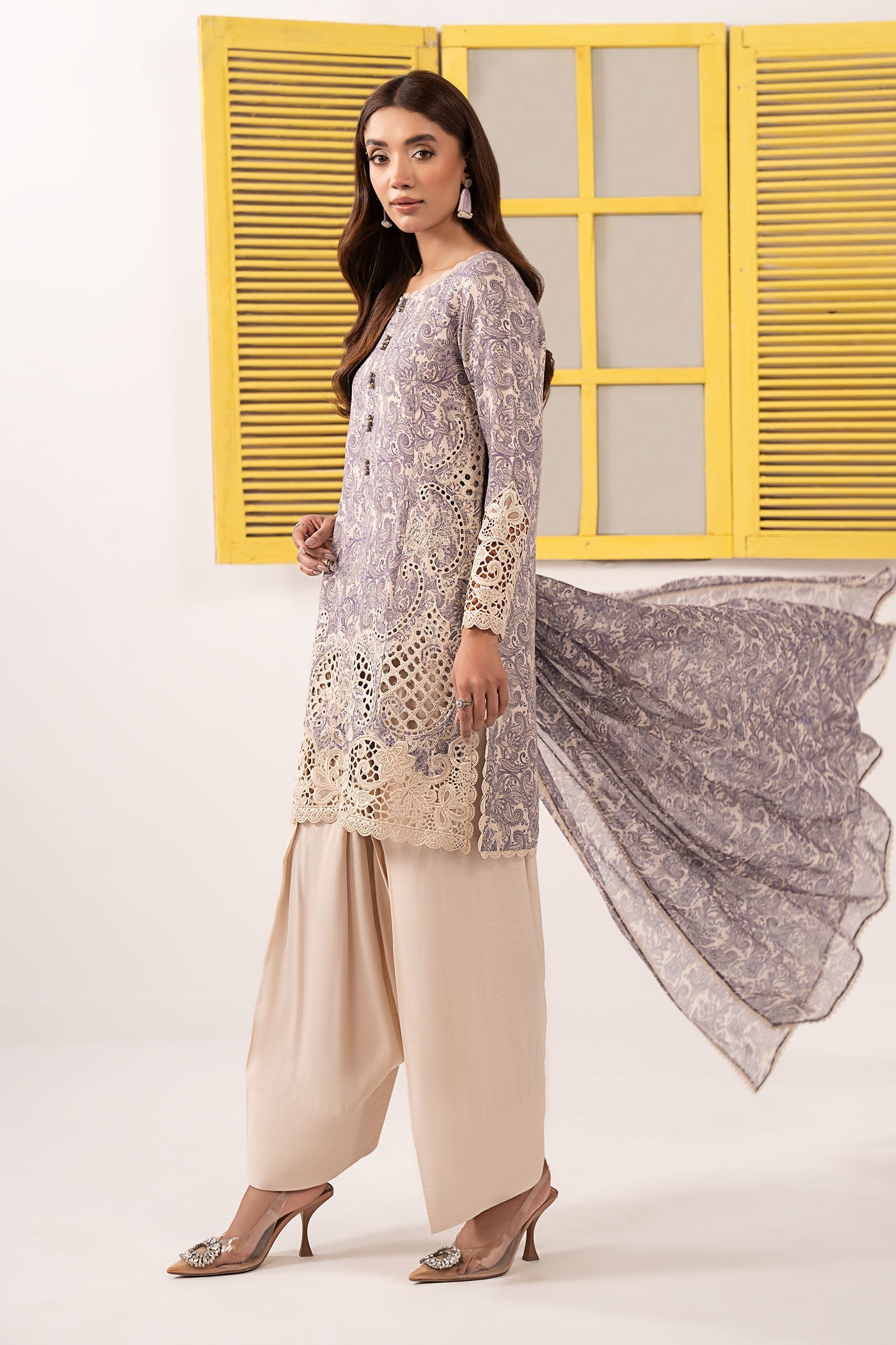 Maria B | Eid Collection 26 | 3 Piece Embroidered Silk Suit
