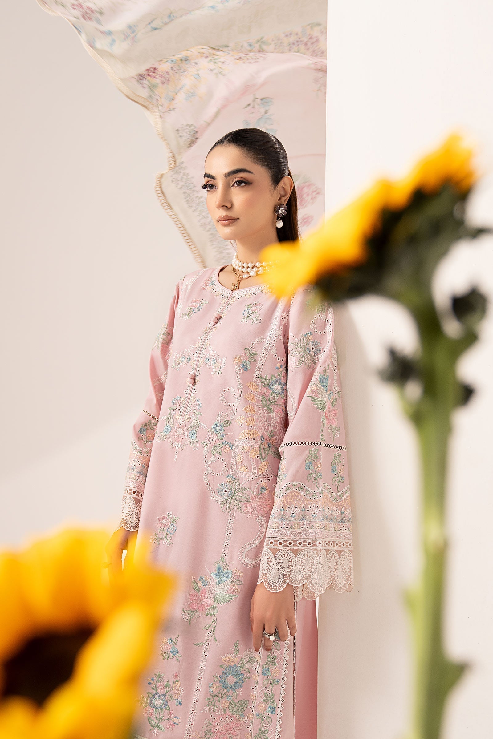 Maria B | Eid Collection 26 | 3 Piece Embroidered Paper Silk Suit