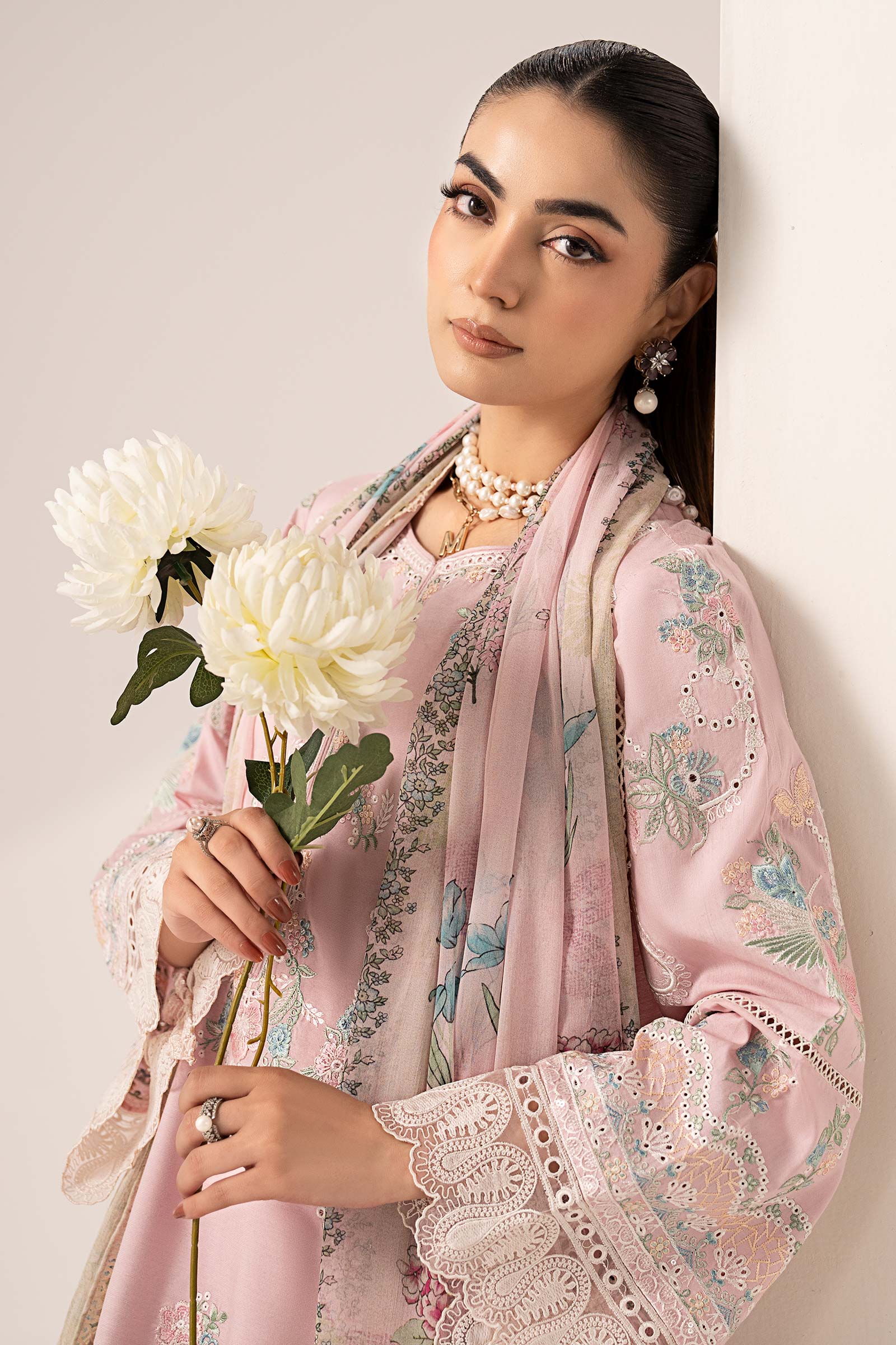Maria B | Eid Collection 26 | 3 Piece Embroidered Paper Silk Suit