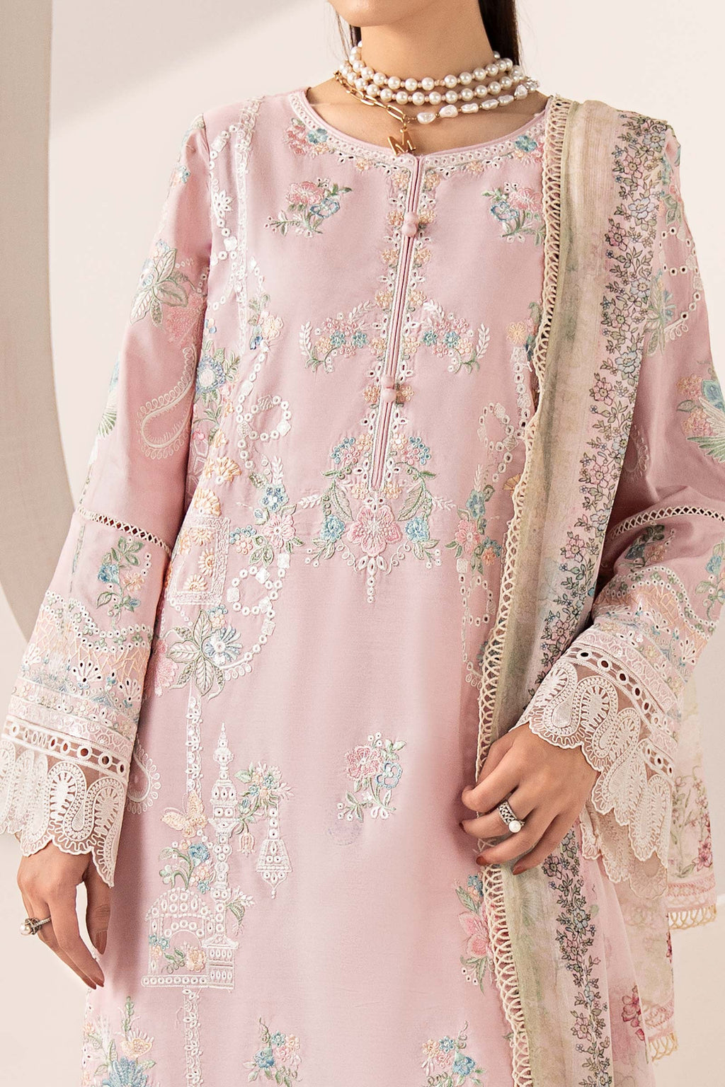 Maria B | Eid Collection 26 | 3 Piece Embroidered Paper Silk Suit