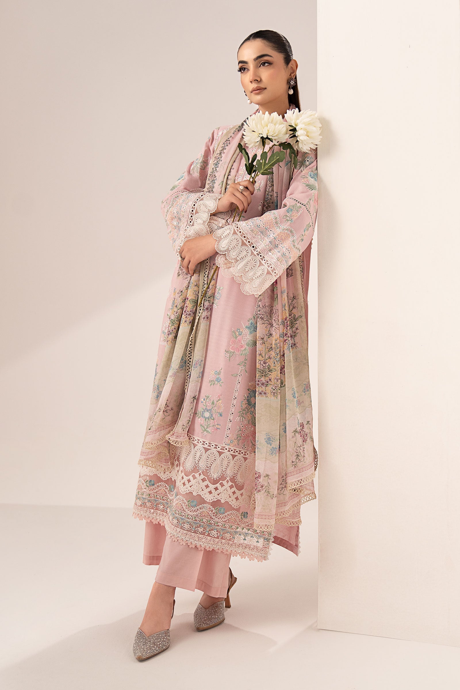 Maria B | Eid Collection 26 | 3 Piece Embroidered Paper Silk Suit