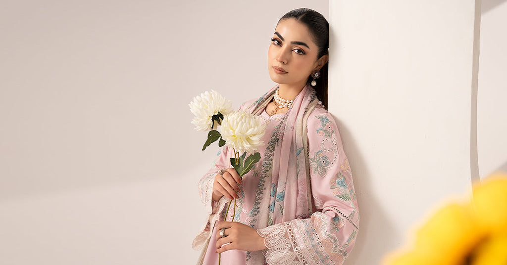 Maria B | Eid Collection 26 | 3 Piece Embroidered Paper Silk Suit