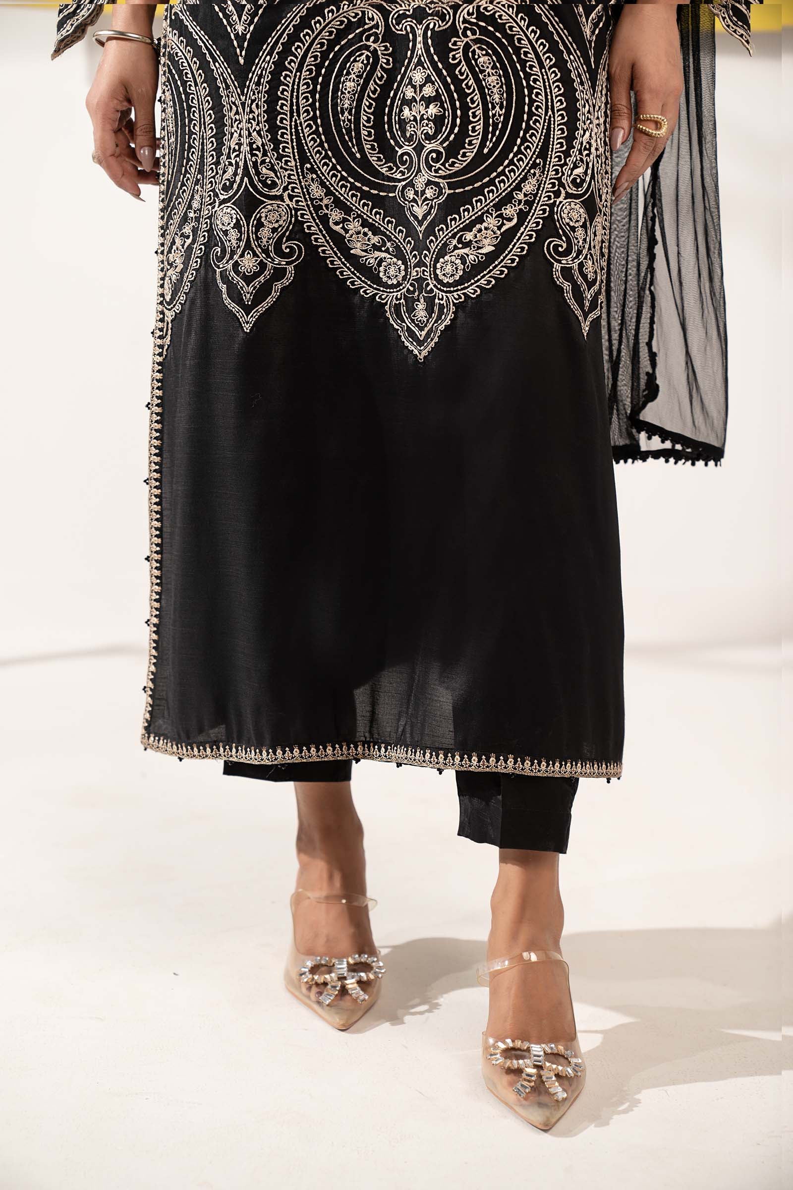 Maria B | Eid Collection 26 | 3 Piece Embroidered Raw Silk Suit