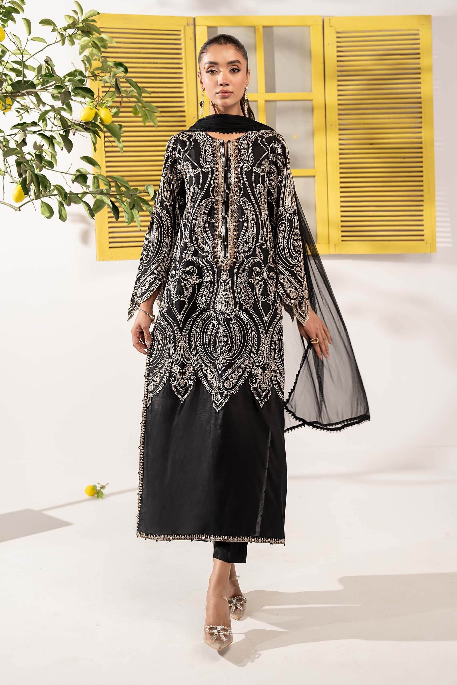 Maria B | Eid Collection 26 | 3 Piece Embroidered Raw Silk Suit