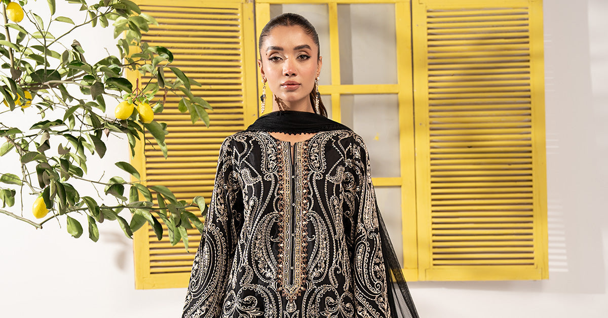Maria B | Eid Collection 26 | 3 Piece Embroidered Raw Silk Suit