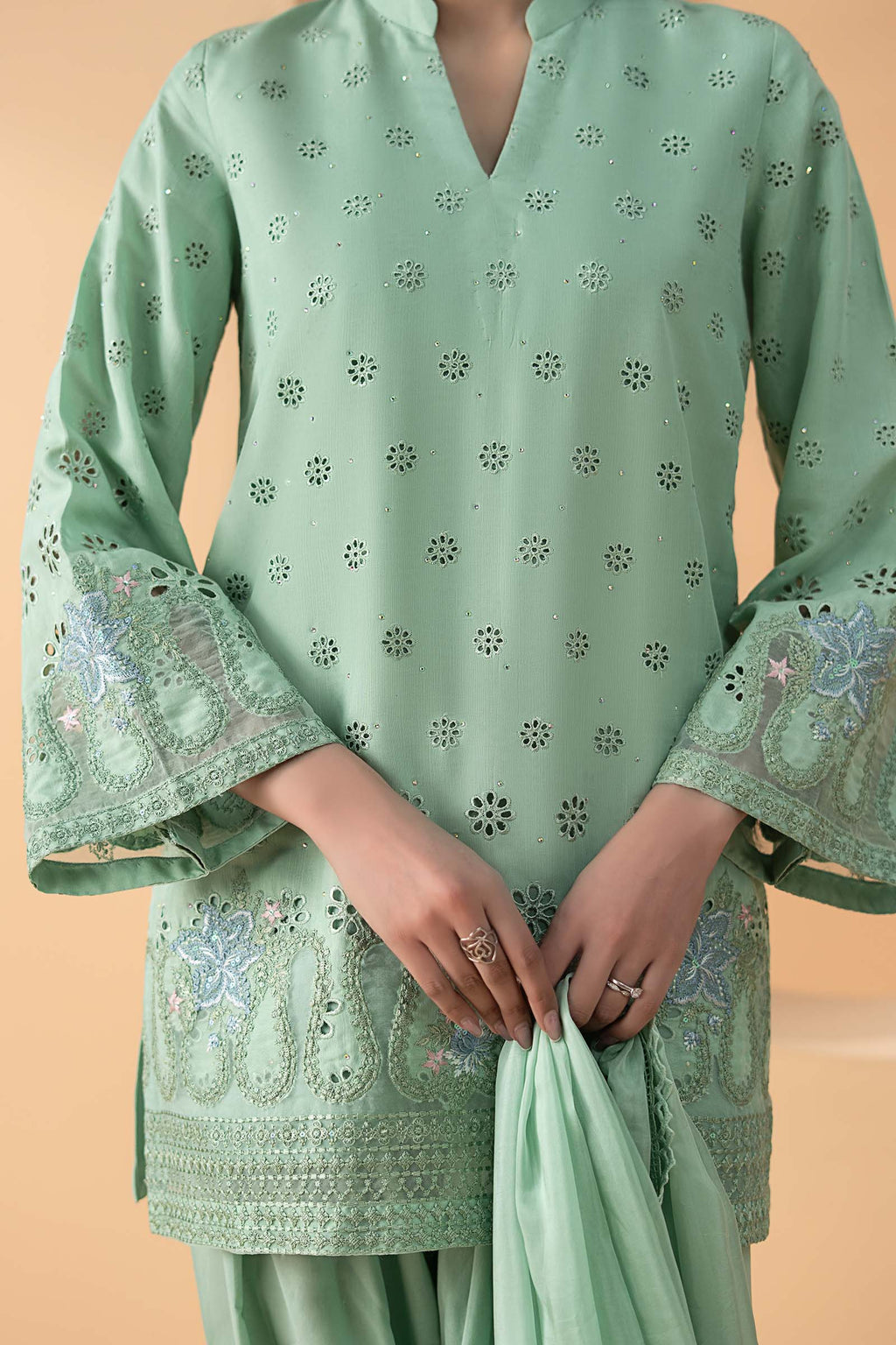 Maria B | Eid Collection 26 | 3 Piece Embroidered Pk Raw Silk Suit