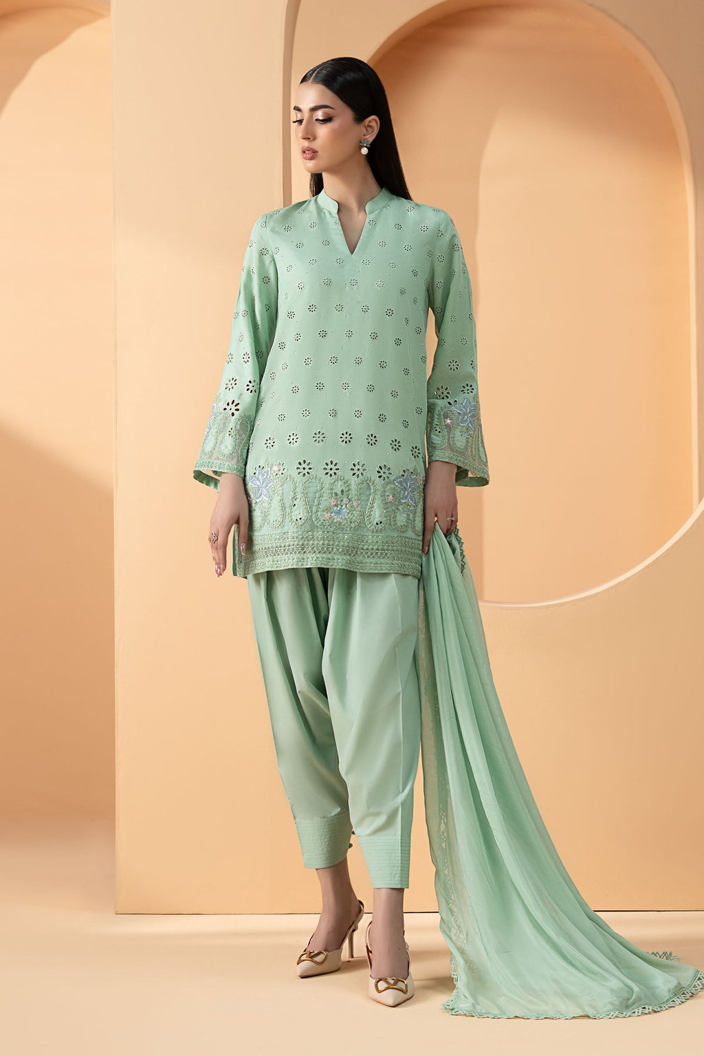 Maria B | Eid Collection 26 | 3 Piece Embroidered Pk Raw Silk Suit