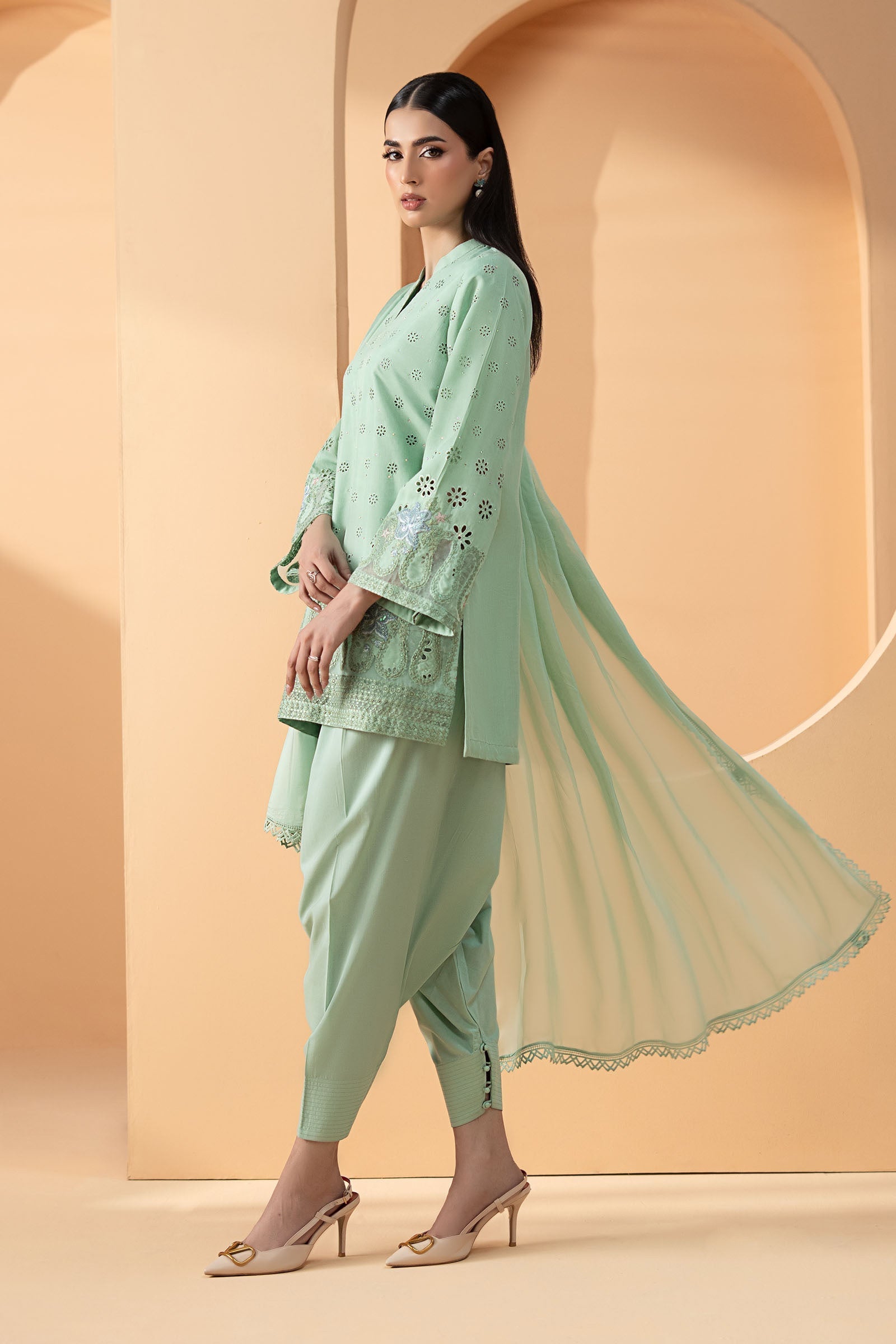 Maria B | Eid Collection 26 | 3 Piece Embroidered Pk Raw Silk Suit
