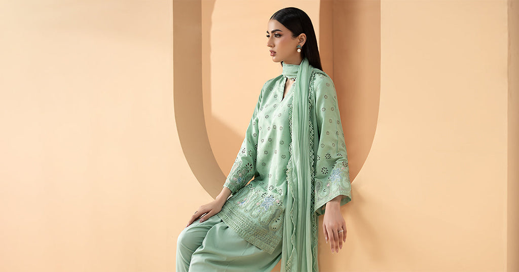 Maria B | Eid Collection 26 | 3 Piece Embroidered Pk Raw Silk Suit