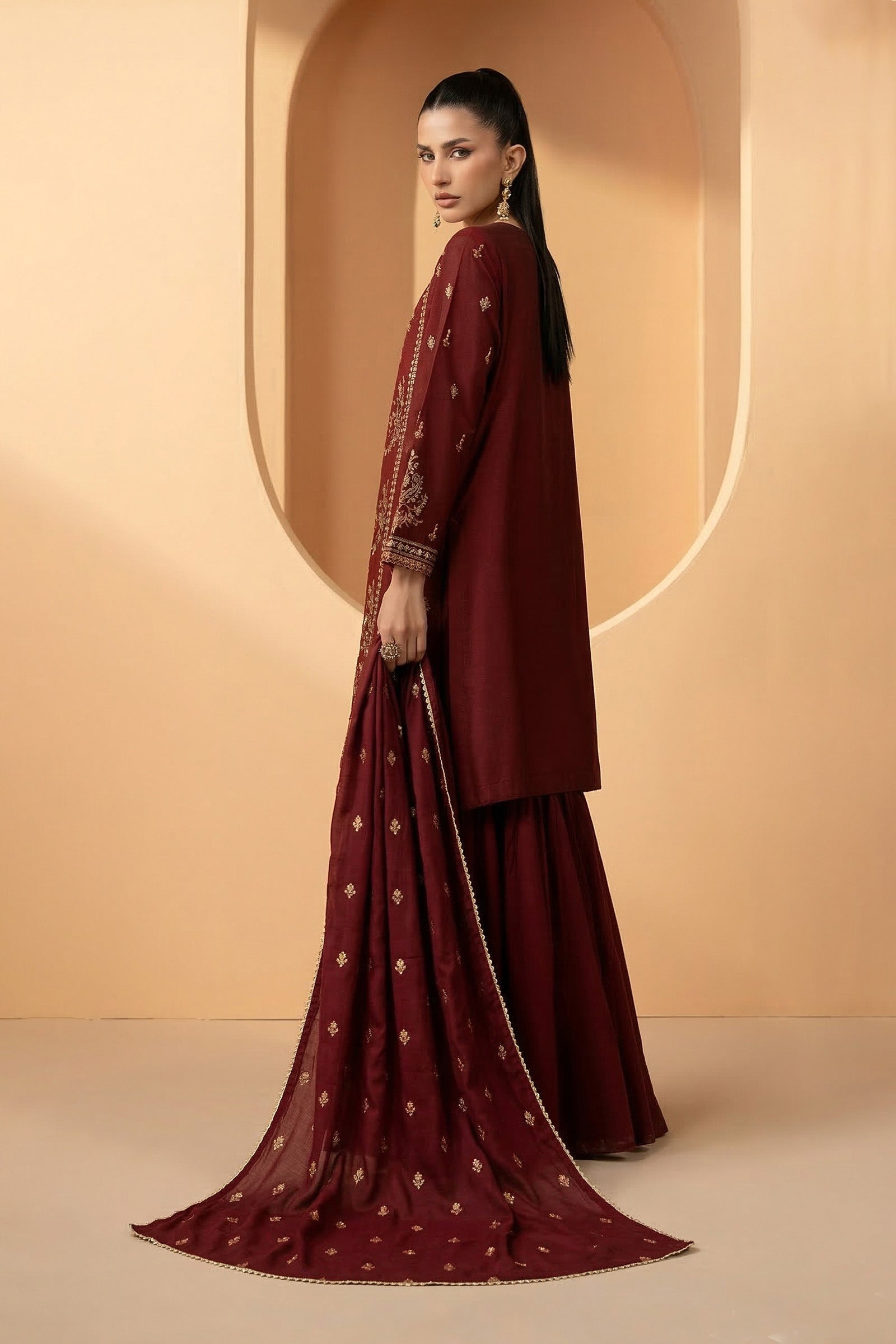 Maria B | Eid Collection 26 | 3 Piece Embroidered Double Warp Silk Suit